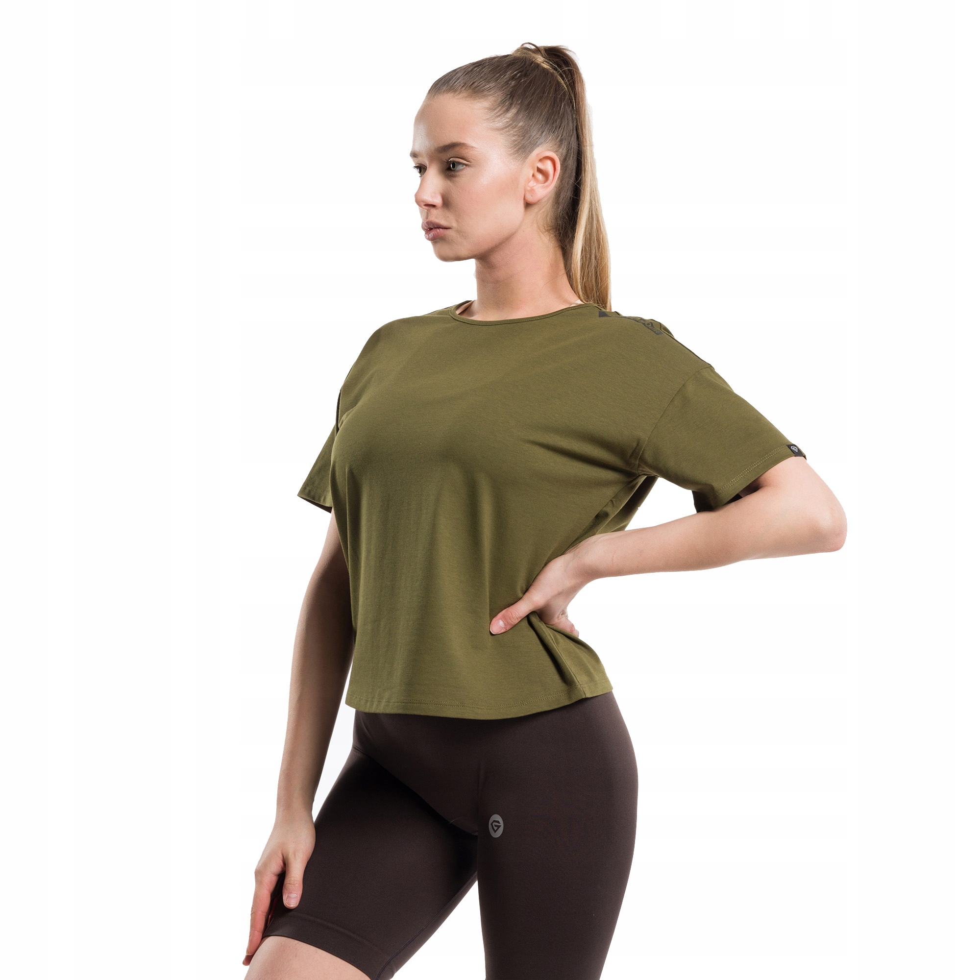 Koszulka treningowa damska Gym Glamour V khaki M