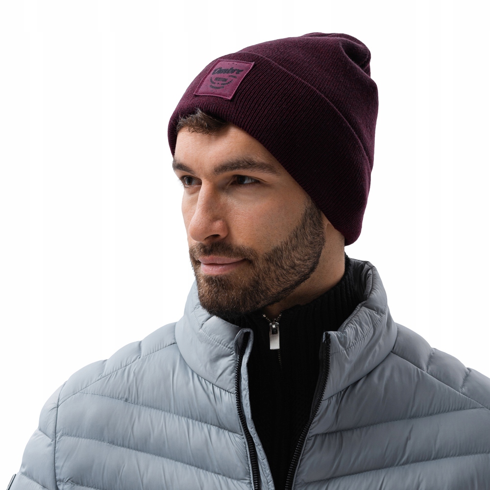 

Czapka męska zimowa beanie one size H103 burgund