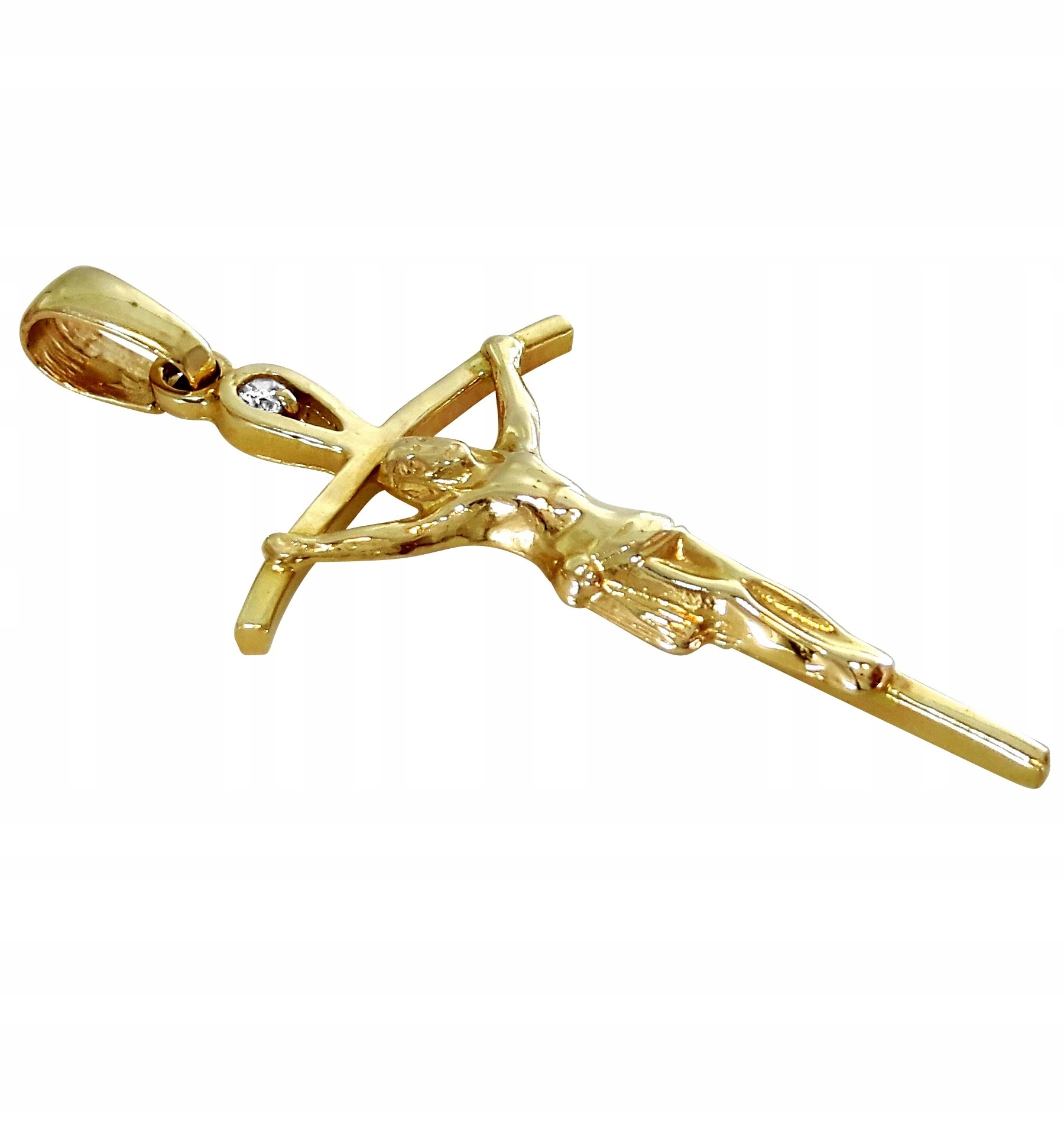 Zlatý Papežský Křížek S Ježíšem A Zirkonem Pr. 585