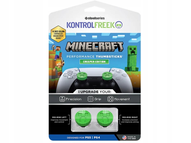 Nakładki na analogi Kontrolfreek Minecraft Creeper do padów PS4/PS5/NS/NS 2