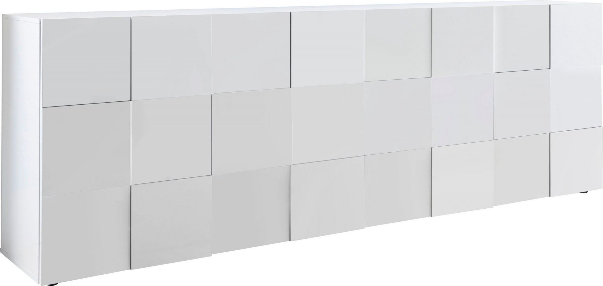 Komoda biała wysoki połysk Quatro duża 241cm włoska, lakierowana