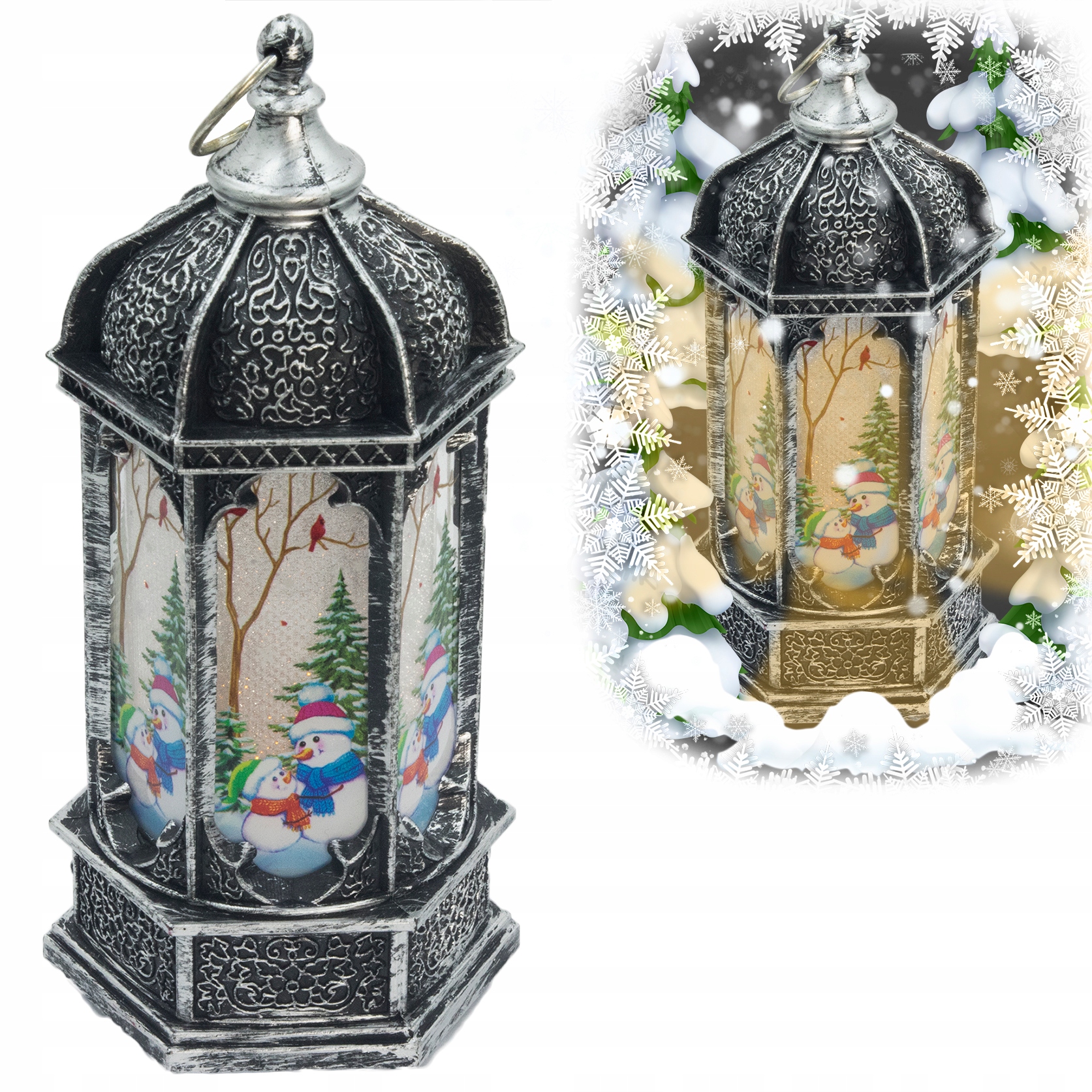 ŚWIĄTECZNA LATARENKA DEKORACJA LAMPION LED ŚWIĘTA