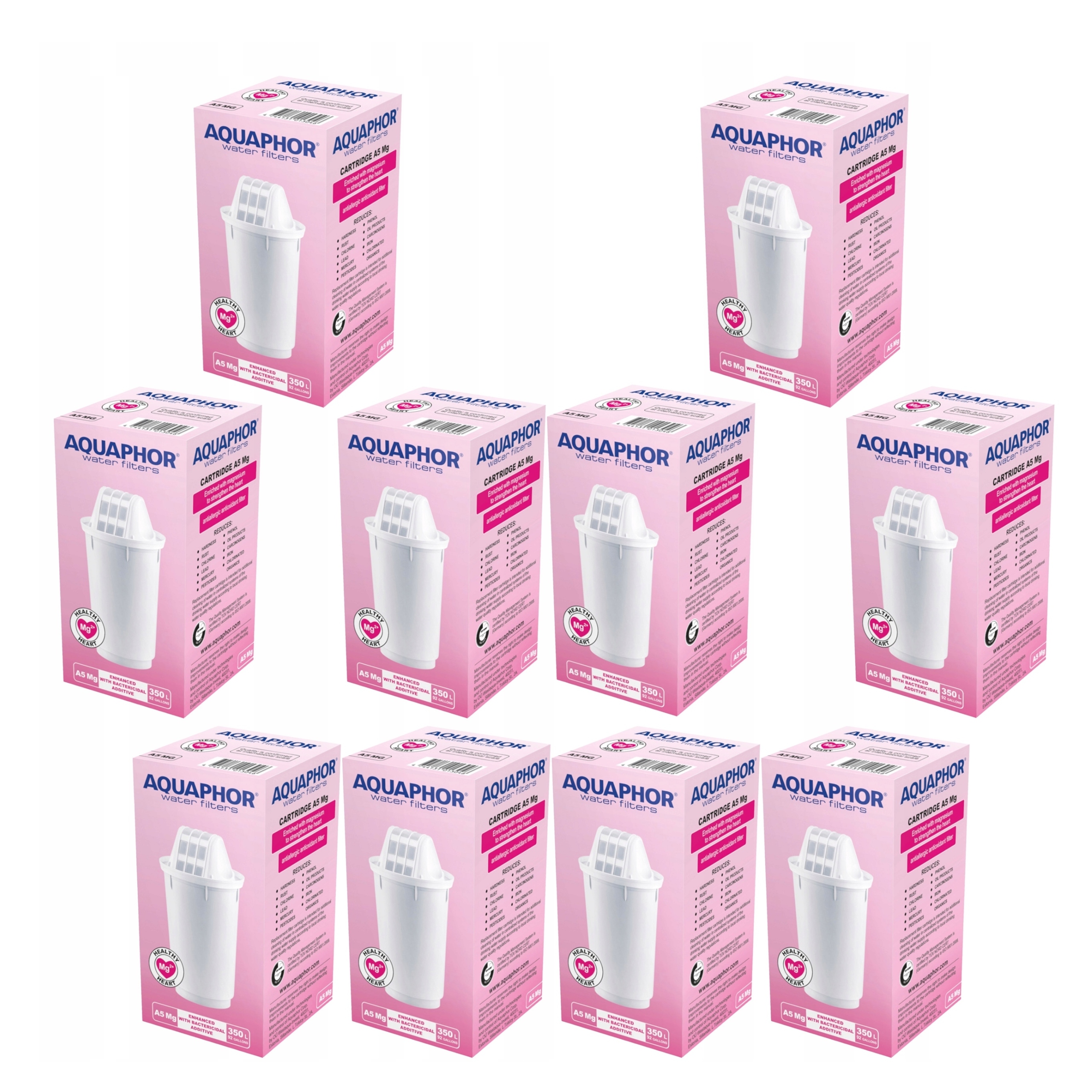 Filtrační vložky do vody obohacující o hořčík Aquaphor A5 Mg 10 kusů