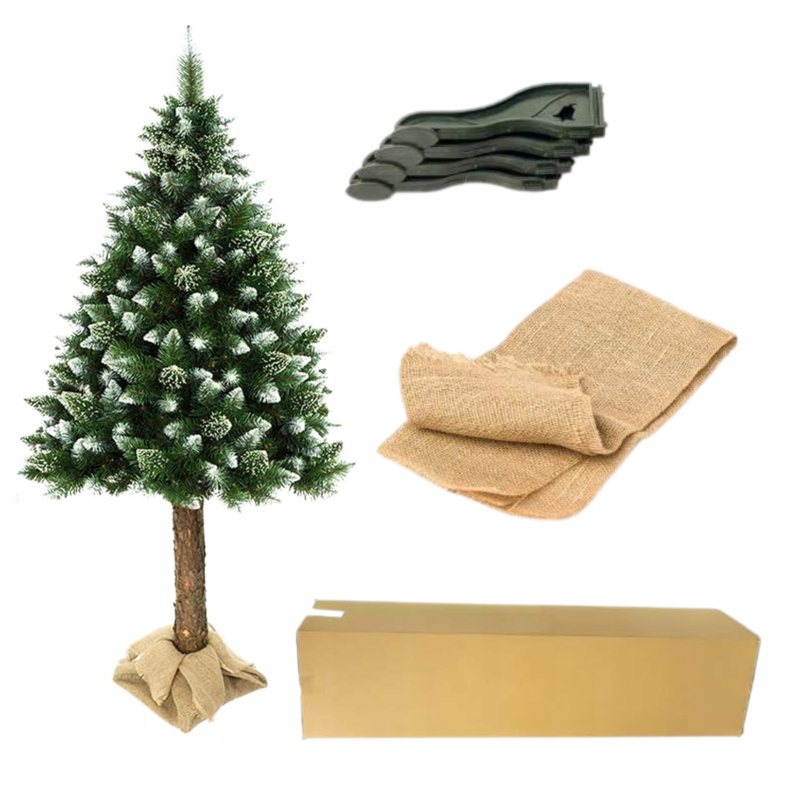 Umelý Vianočný Stromček Na Kmeni Krásna Diamantová Hustá Zasnežená Borovica 180 CM