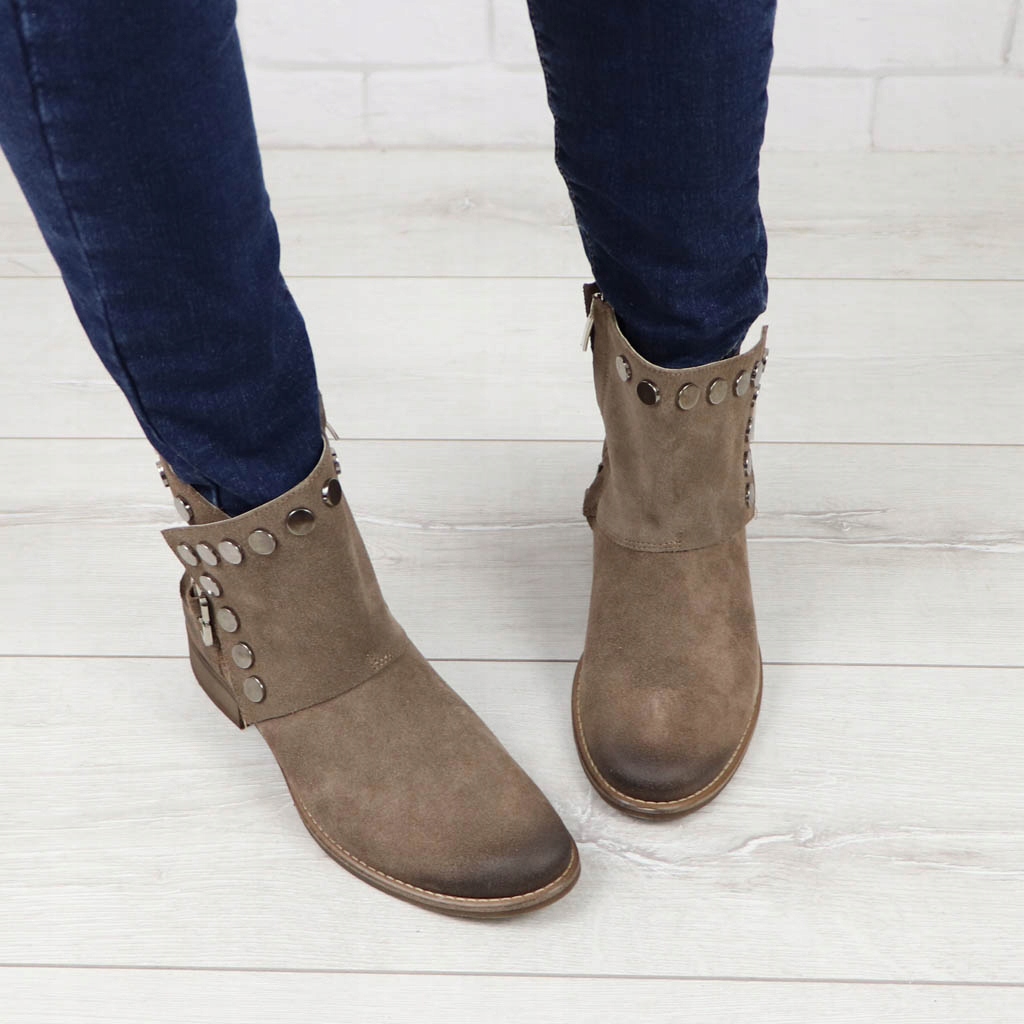 Botki Exquisite 1198 Cappuccino Beżowe Brązowe zamsz 40 Rozmiar 40