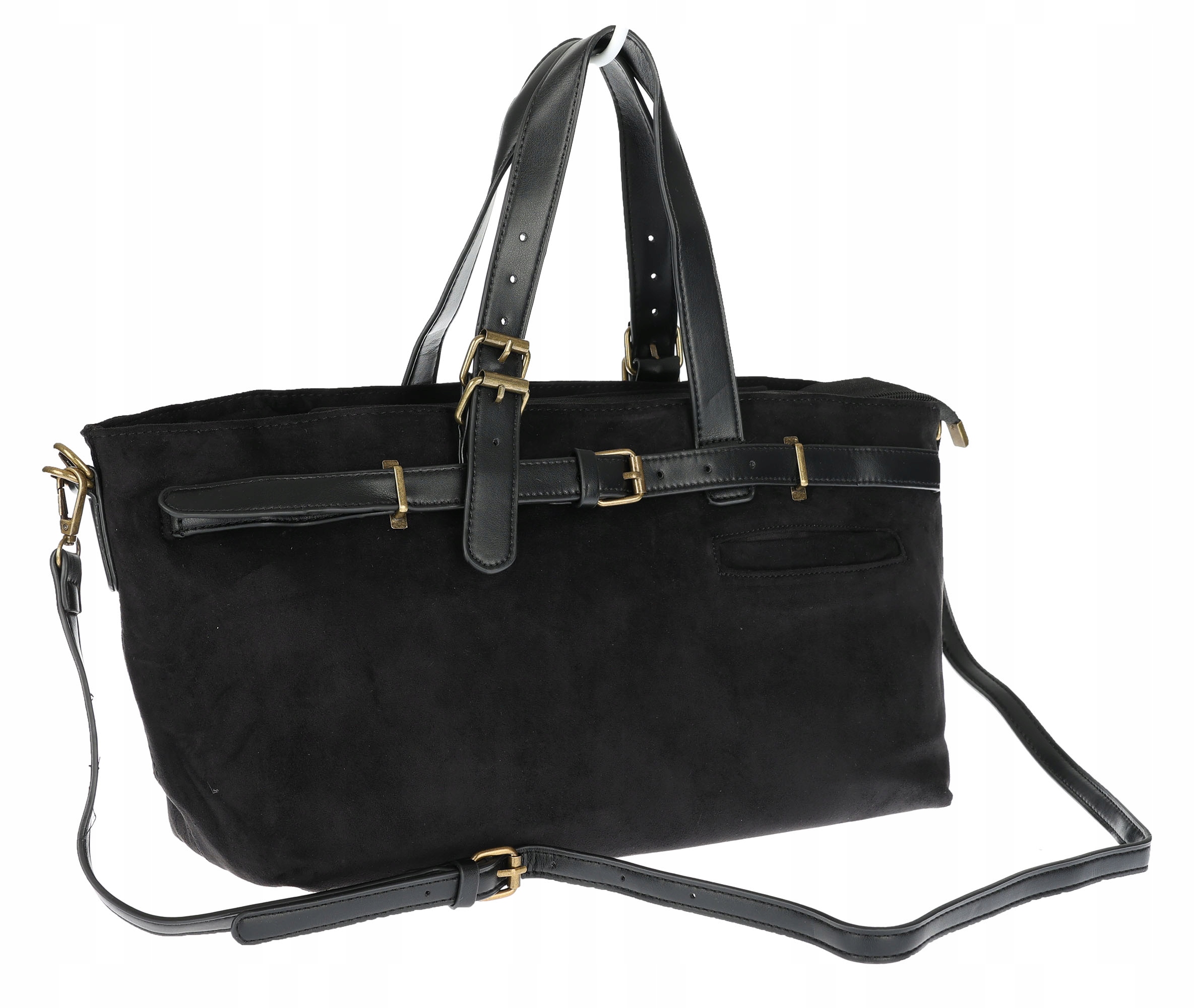 Dámská shopper kabelka semišová kabelka jezevčík italská značka 1255 Černá