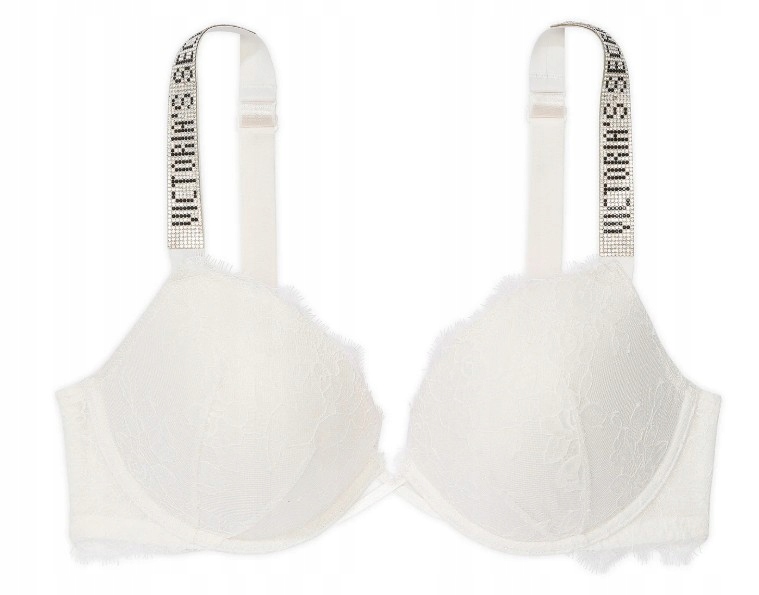 Krajková podprsenka Victoria's Secret s pushup zirkony a logem 75C (34C)