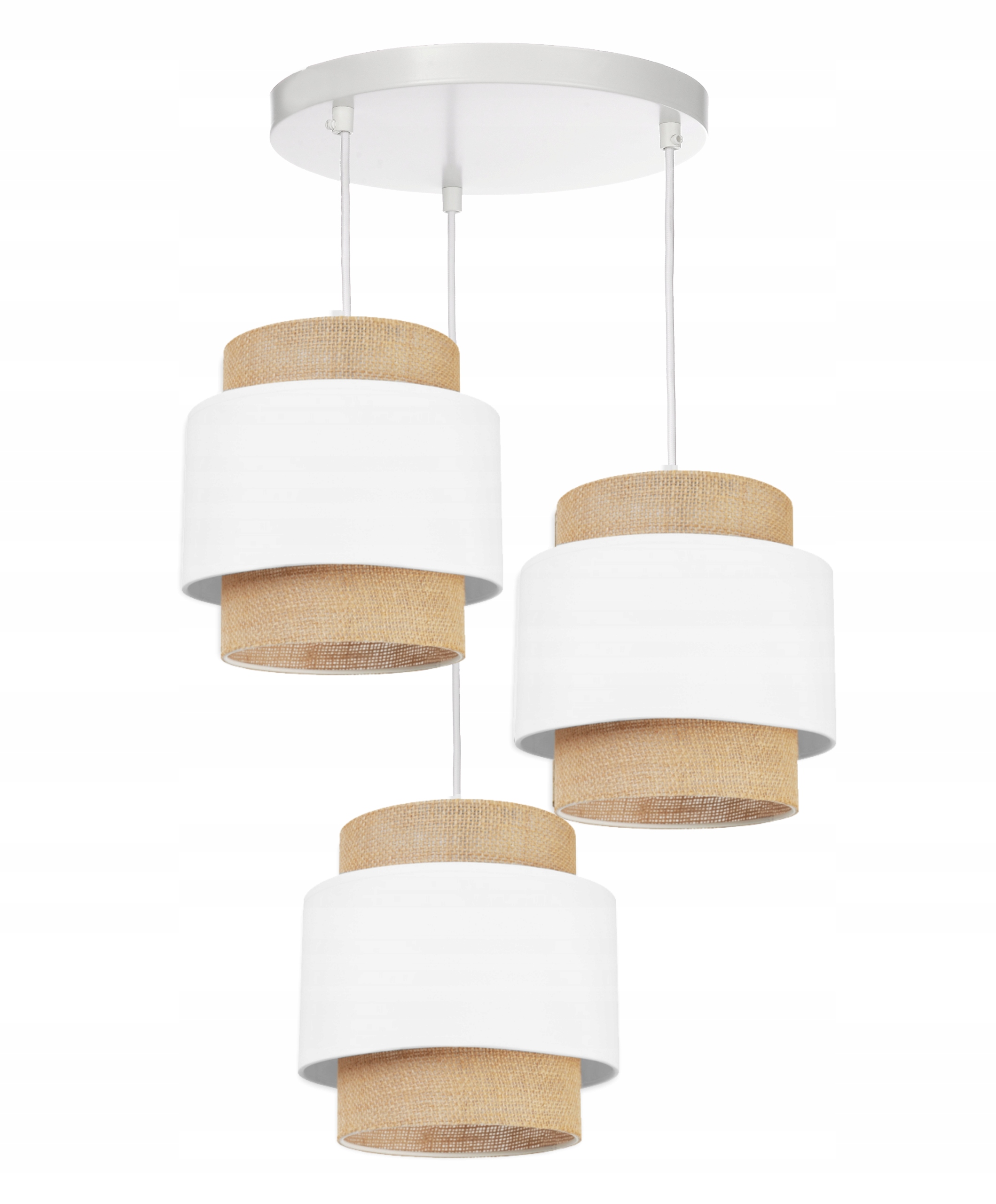 Závěsná lampa Rattan Juta Led E27 Edison Bílá