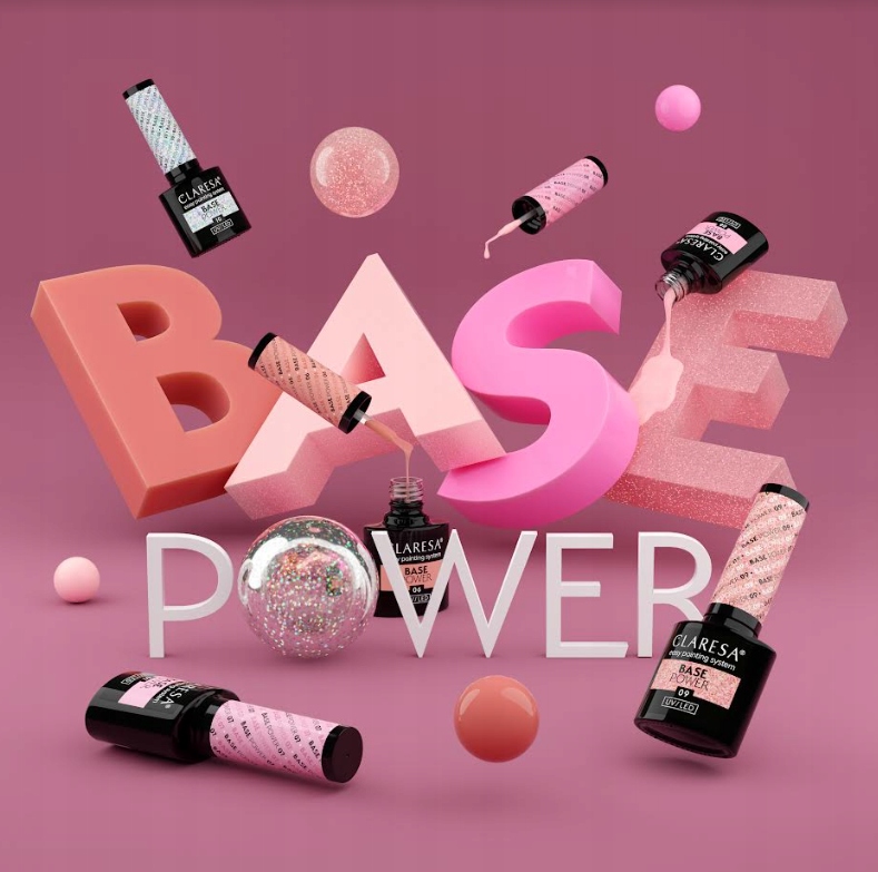 CLARESA BAZA POWER BASE BEZKWASOWA 09 RÓZOWY Z PŁATKAMI RÓŻOWEGO ZŁOTA Marka Claresa