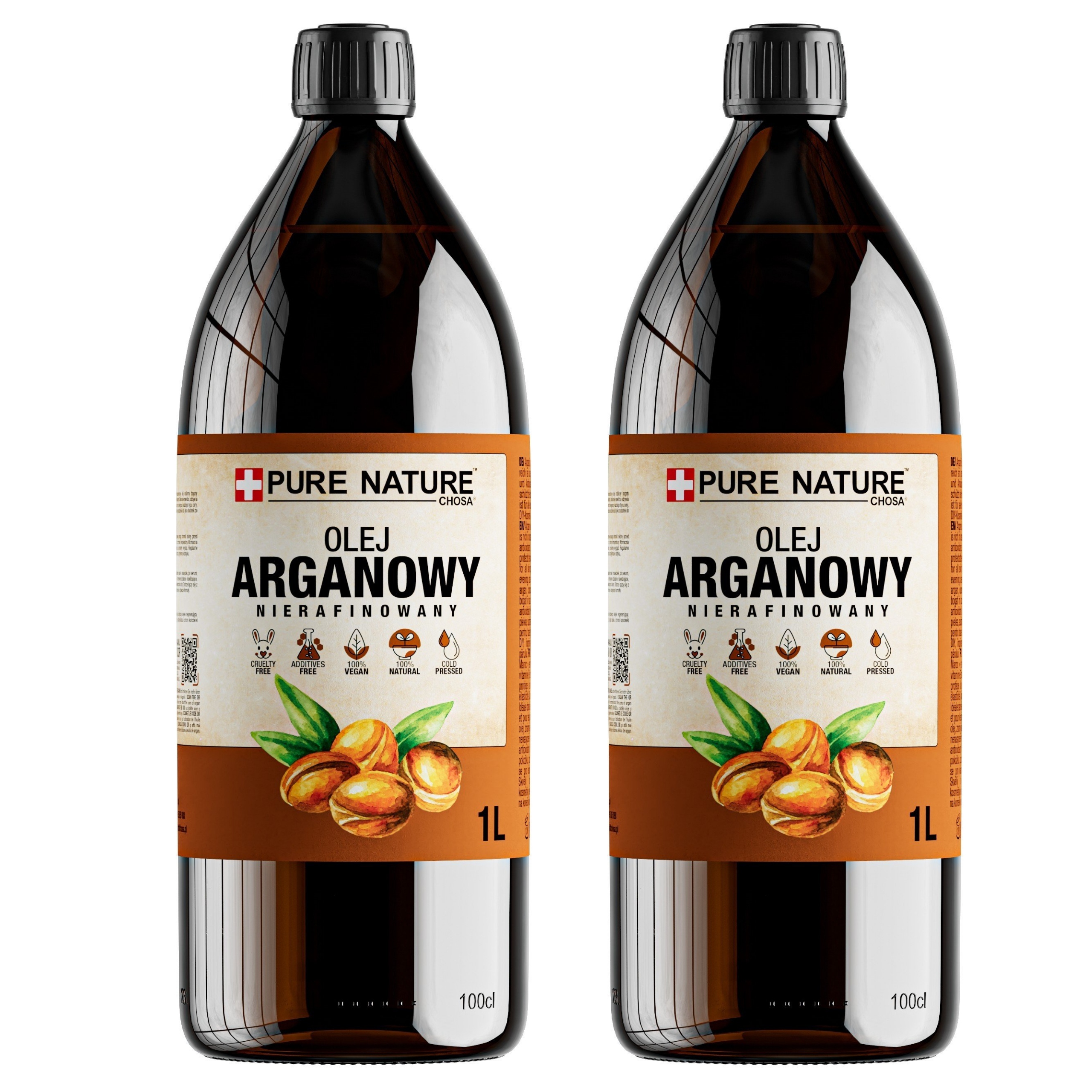 Arganový Olej Na Vlasy Maroko Studeně Lisovaný 2 x 1 l na vlasy vousů a těla