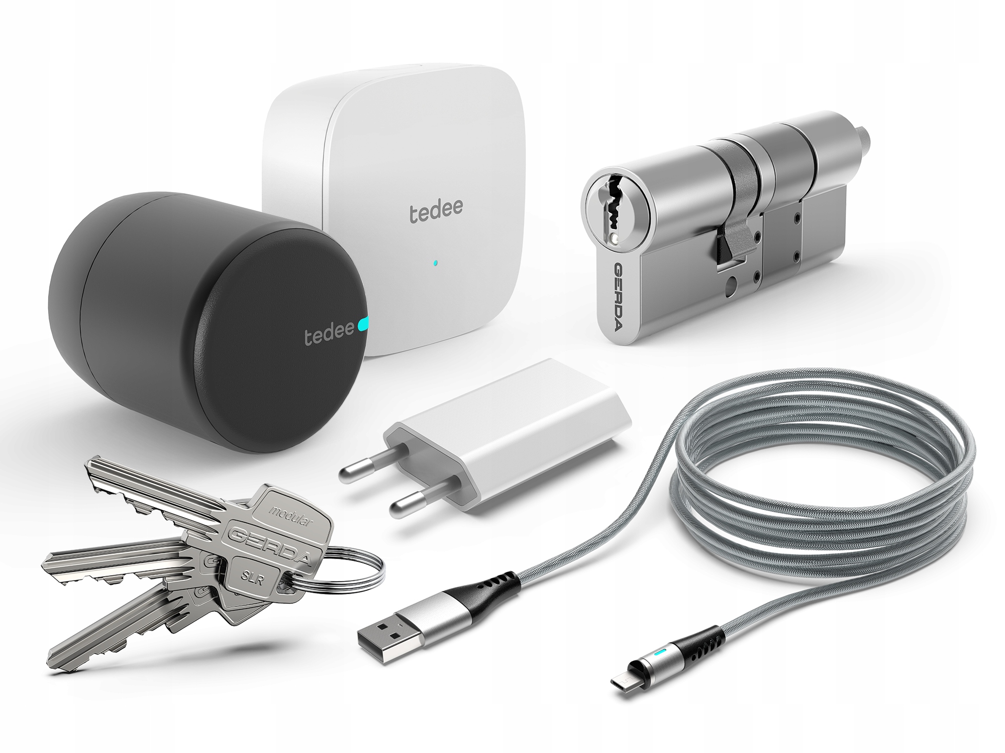 Zamek Tedee Zestaw A Smart WiFi GERDA Grafitowy