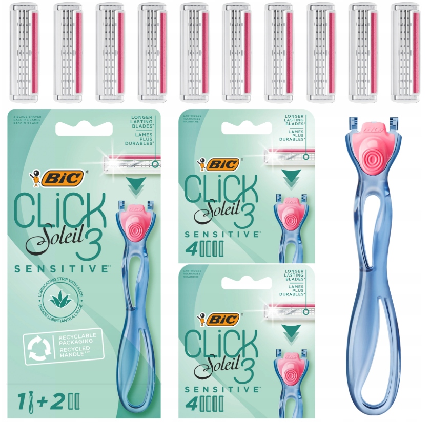 Bic Click 3 Soleil Sensitive Maszynka Do Golenia Dla Kobiet 10 Wkładów
