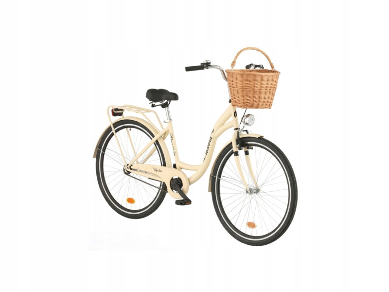 Rower miejski Indiana Moena S1B 28 cali damski Cappuccino 2025 Koszyk