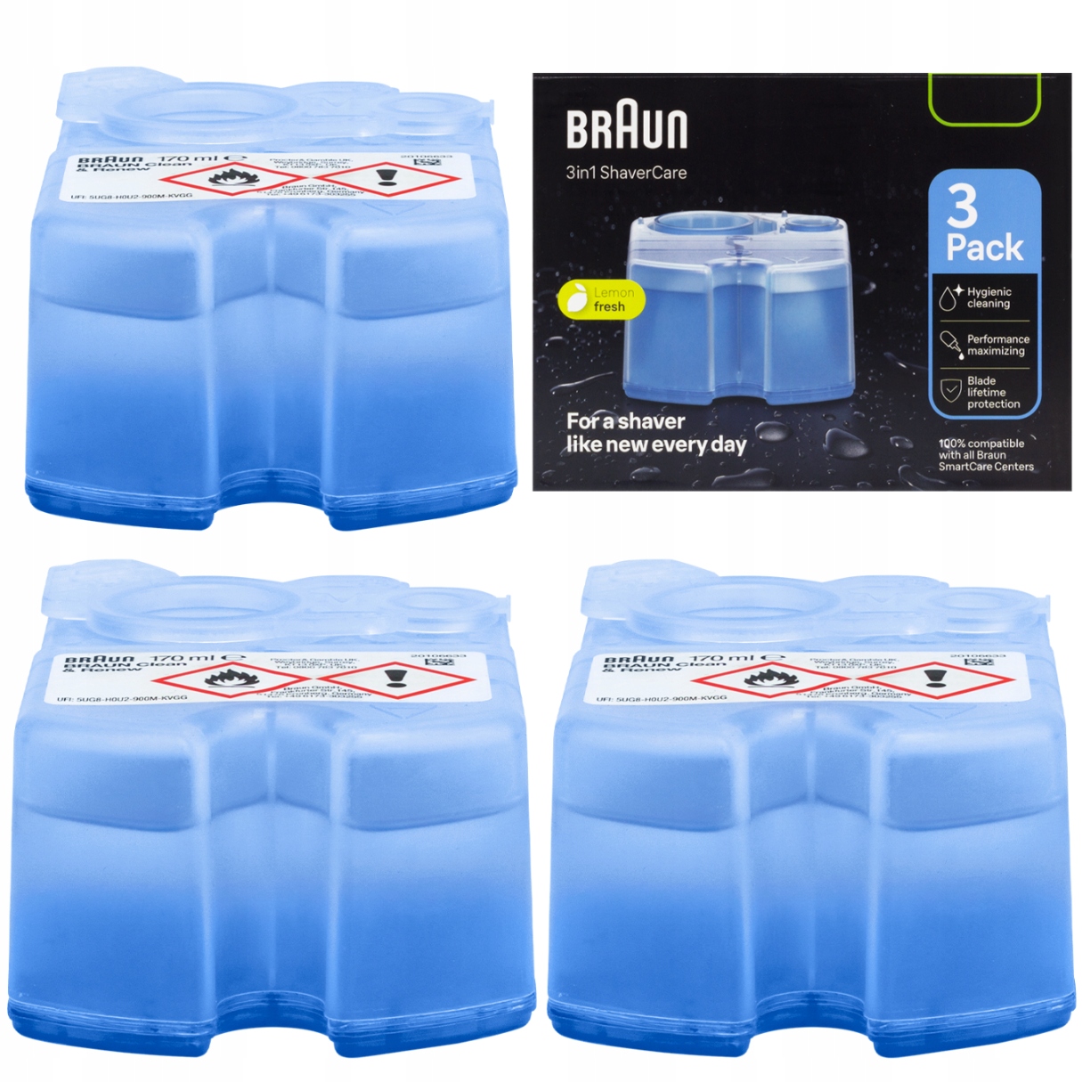 Wkład Z Płynem Czyszczącym Do Golarek Braun Ccr Zestaw 3 Sztuk