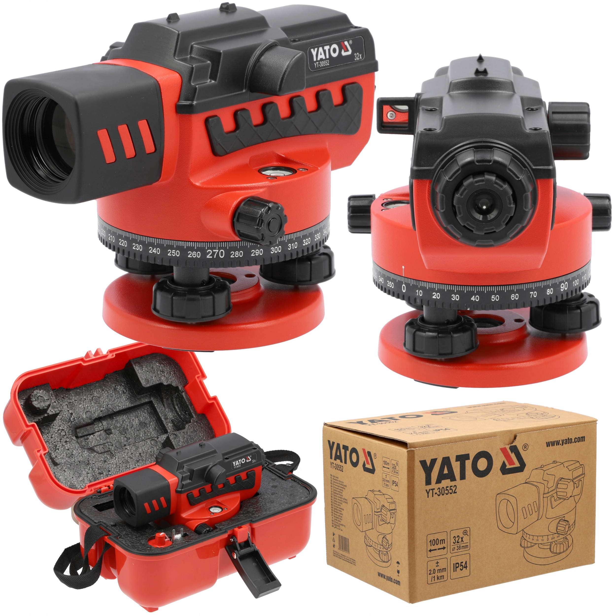 Yato Stavební Optický Nivelator YT-30552 100m 32X 38mm IP54