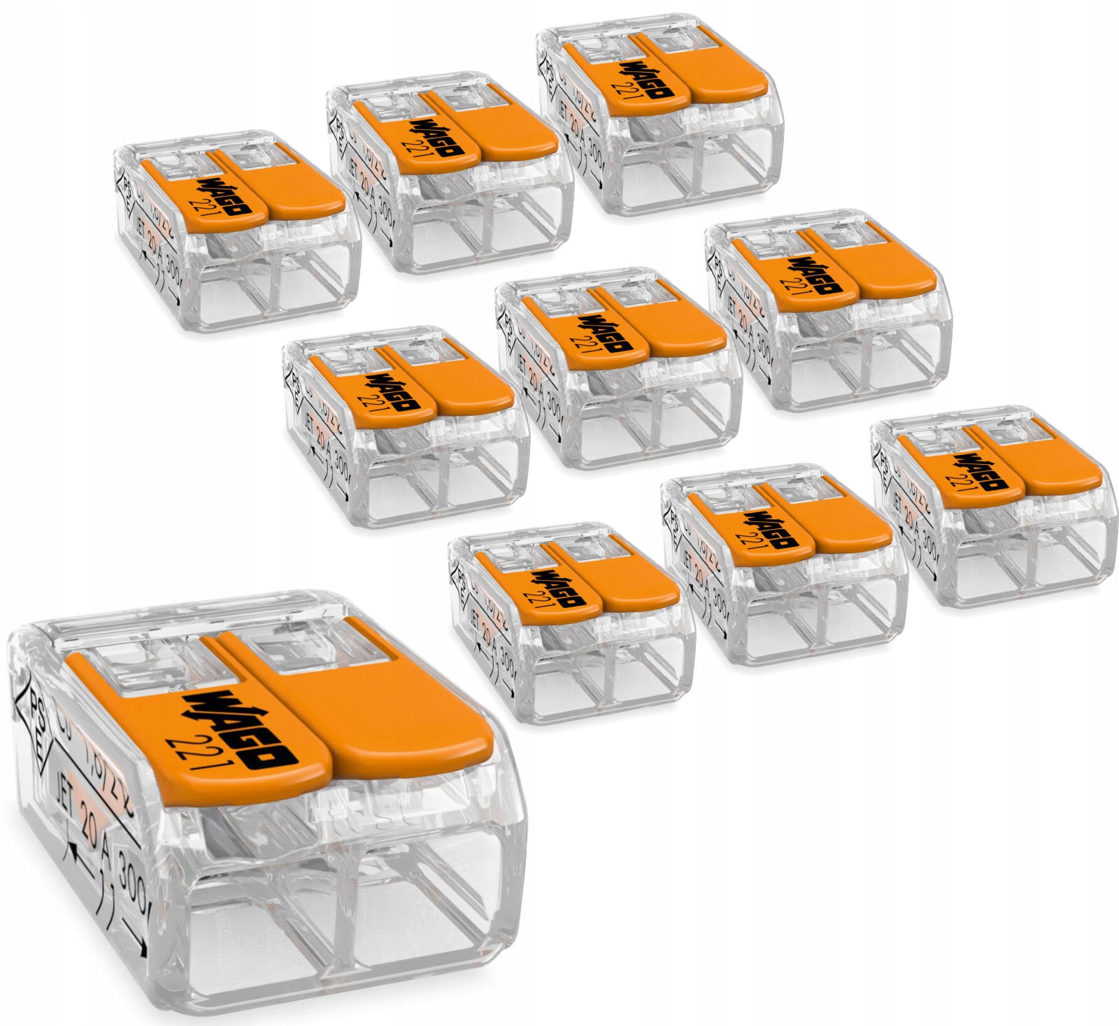 

10x Złączka Wago 221-412 Szybkozłączka 2x0,2-4mm