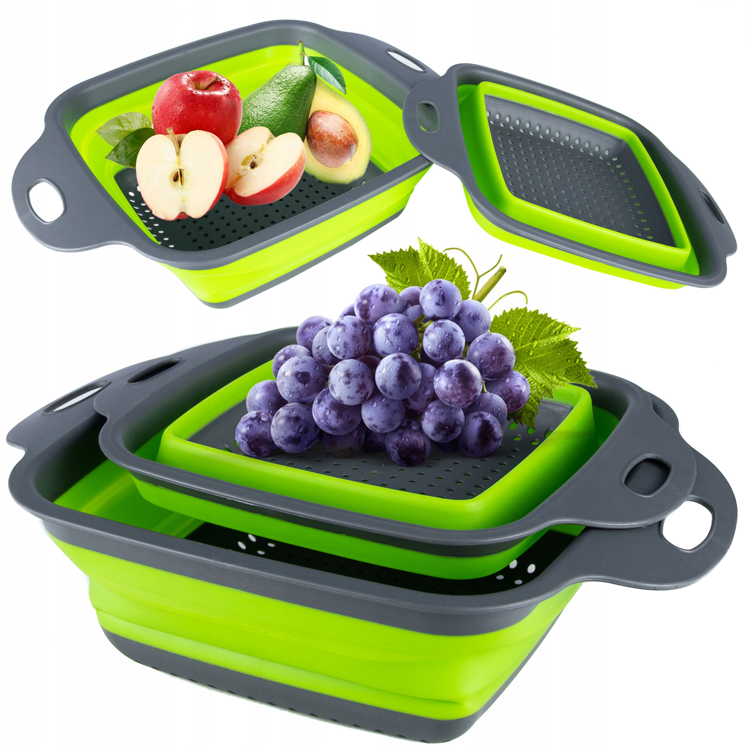 

Cedzak Durszlak Silikonowy Składany - Zestaw 2szt.