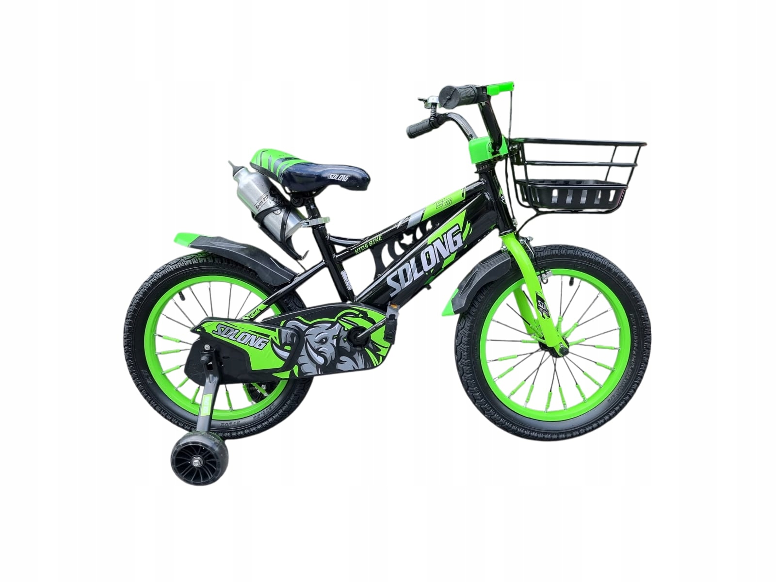 Rower Dziecięcy Rowerek 16 Cali Dla Dziecka Chłopca Koszyk Zielony