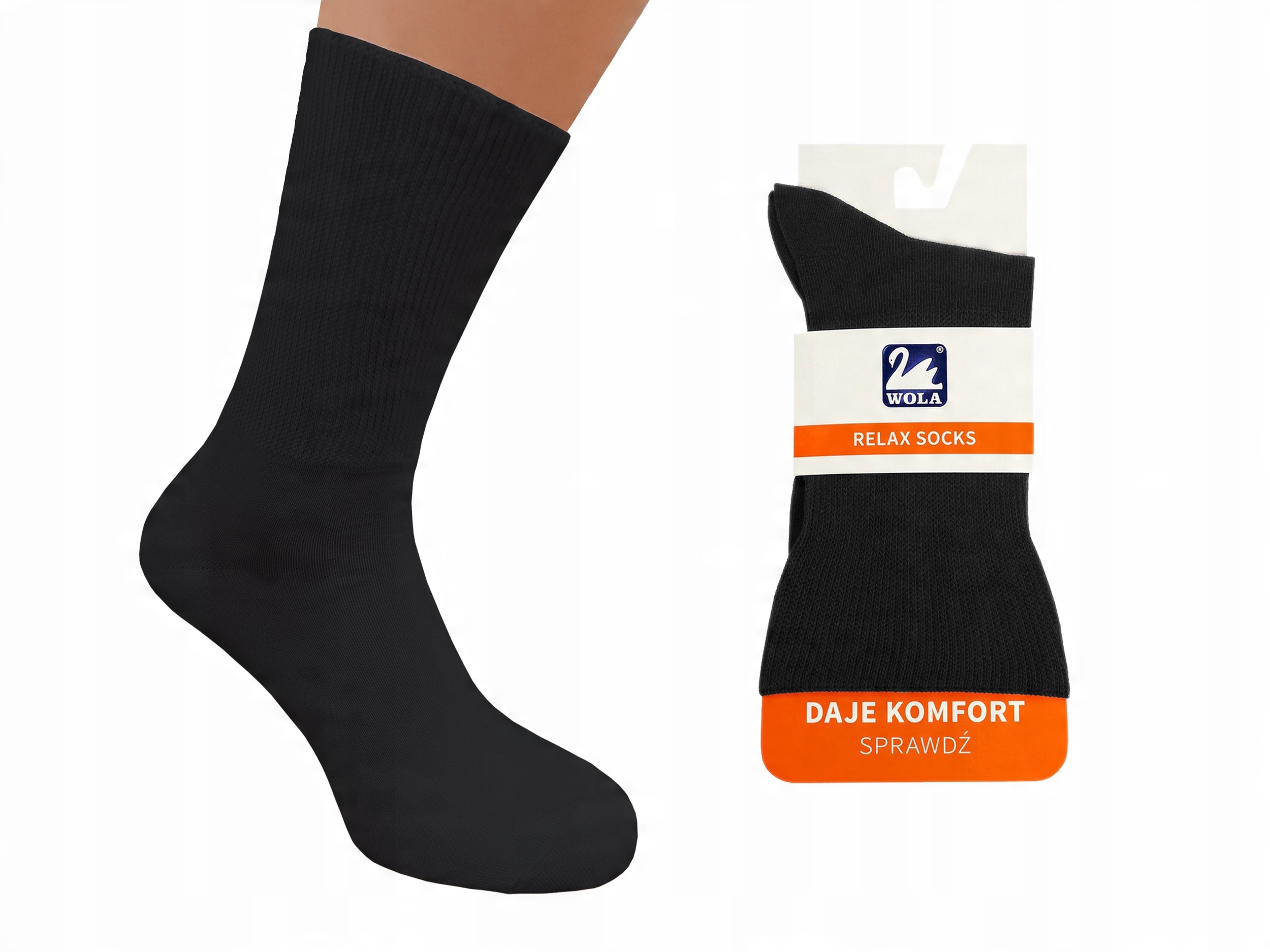 

Wola skarpetki bawełniane Relax, black G95, 42-44