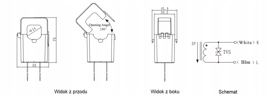 SCT024TSL-150A/5A 1% PrzekŁadnik Prądowy Kod producenta SCT024TSL