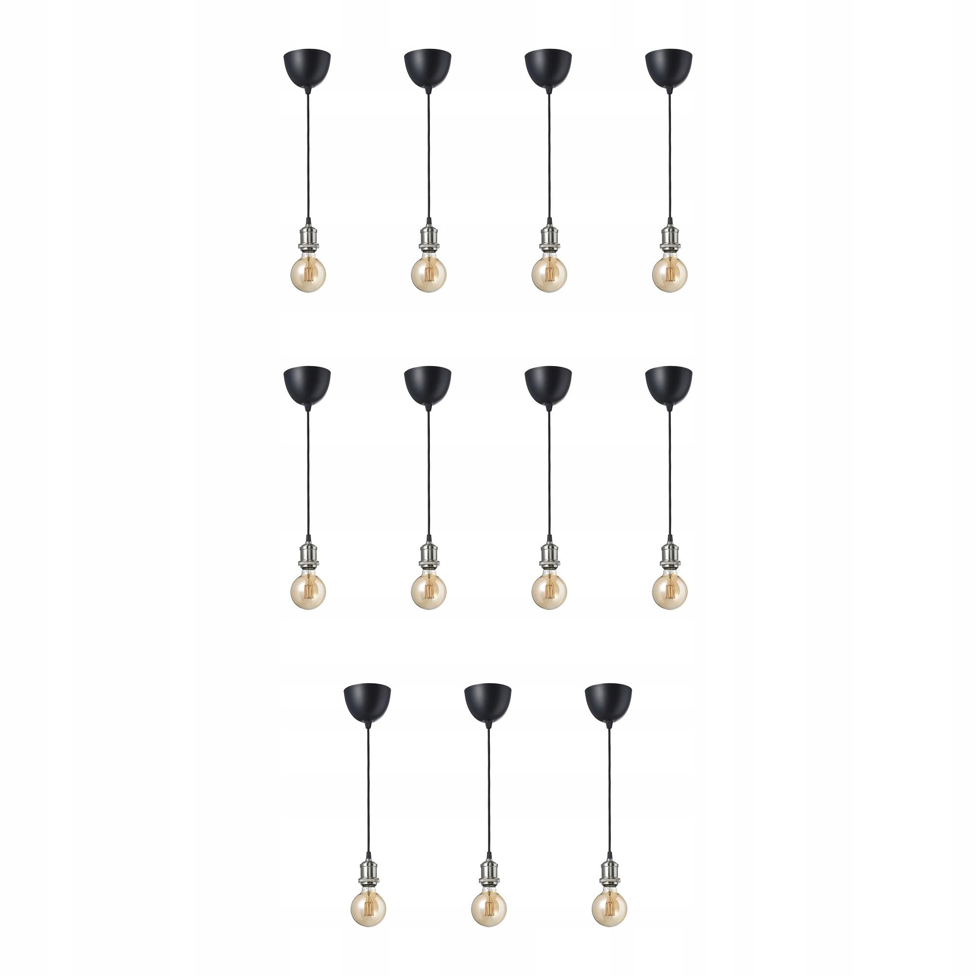 11 szt. Lampa wisząca Led z tkaniny i szkła 1800K 15cm