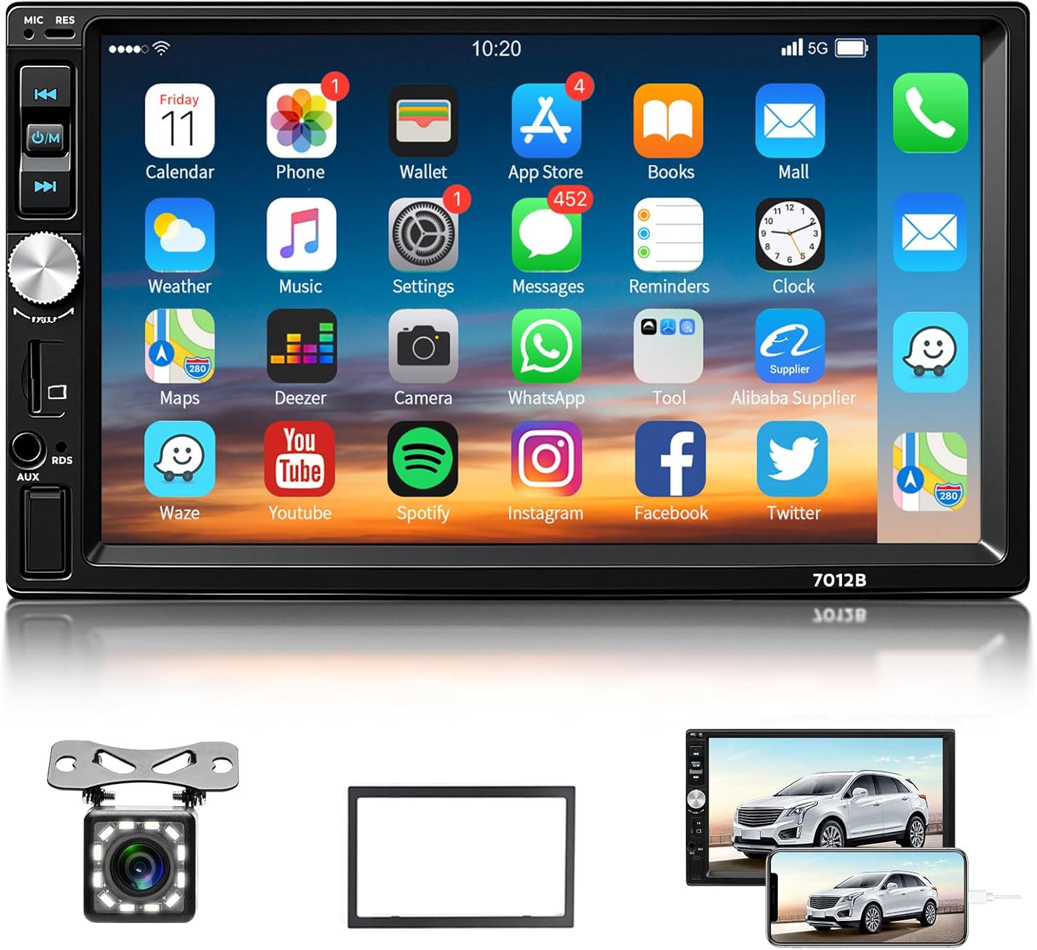 Radio Samochodowe Bluetooth 7 Cali Ekran Dotyk Kamera Cofania MP5 Pro