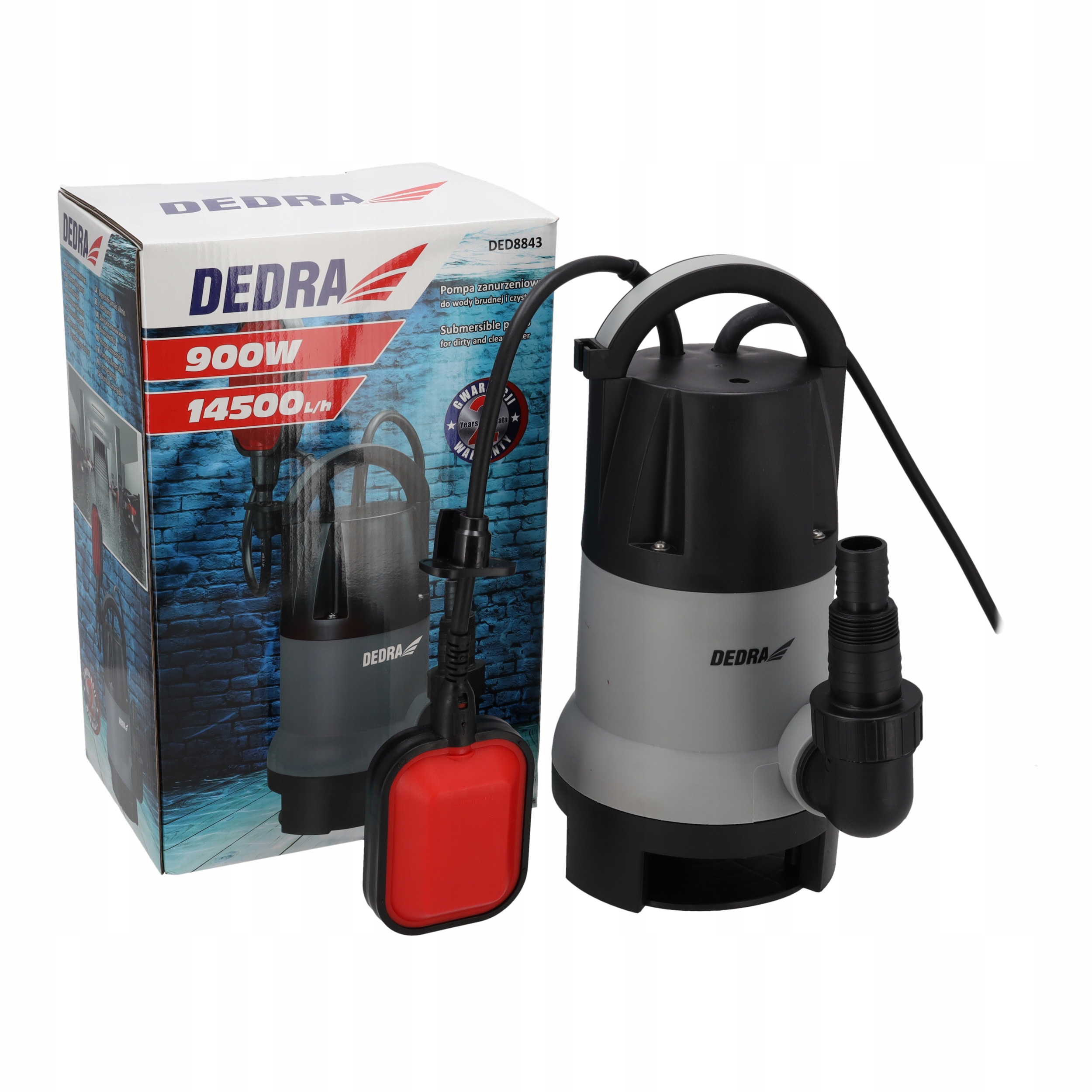 Pompa Do Wody Dedra brudnej czystej Zatapialna Zanurzeniowa 900W 14500L/h