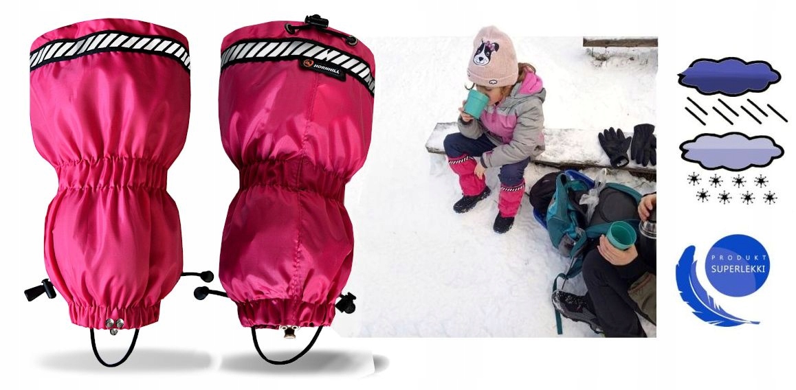 Lekkie Stuptuty dla dzieci na deszcz śnieg S .12 Kolor różowy