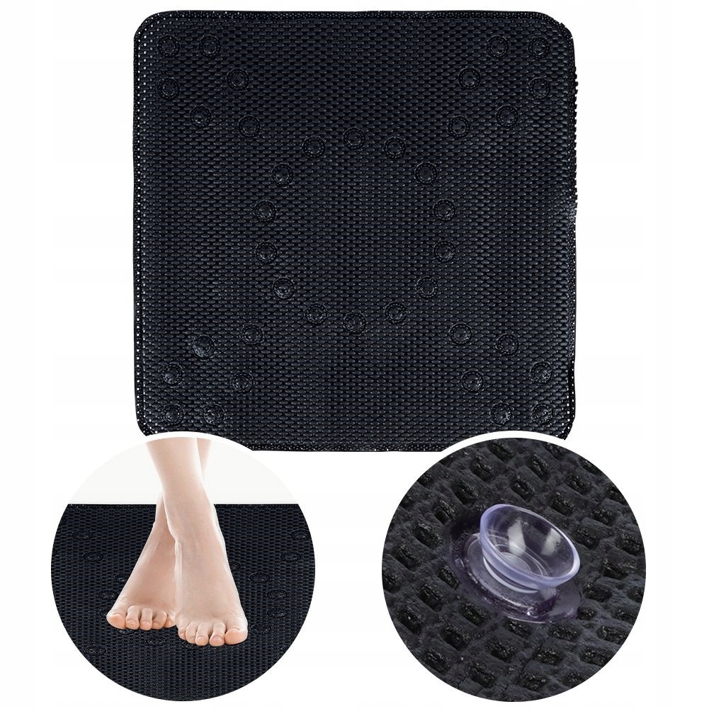 Mata antypoślizgowa pod prysznic czarna 53x53cm Szerokość produktu 53 cm