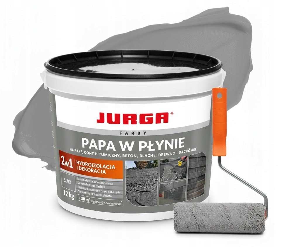 Papa w płynie uniwersalna Szary Folia na Dach ogrodzenie Wodoodporna 12kg