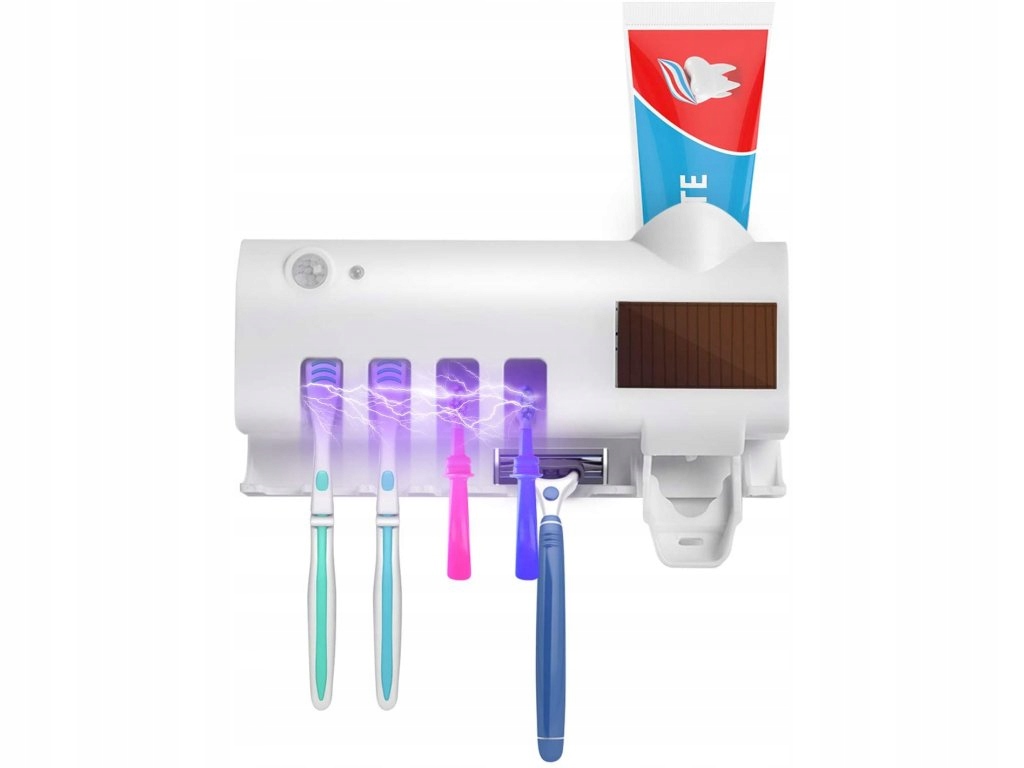 DOZOWNIK PASTY UCHWYT NA SZCZOTECZKI STERYLIZATOR UV Z CZUJNIKIEM RUCHU Materiał wykonania tworzywo sztuczne