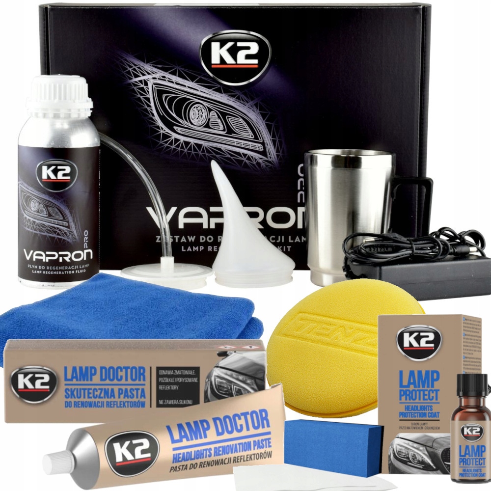 K2 Vapron Czajniczek Zestaw Do Regeneracji Reflektorów Lamp Pasta +powłoka