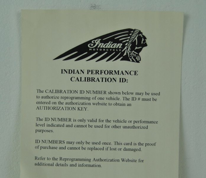 Karta Kalibrácie Polaris Indian Chief Chieftain Dark Horse 4014490