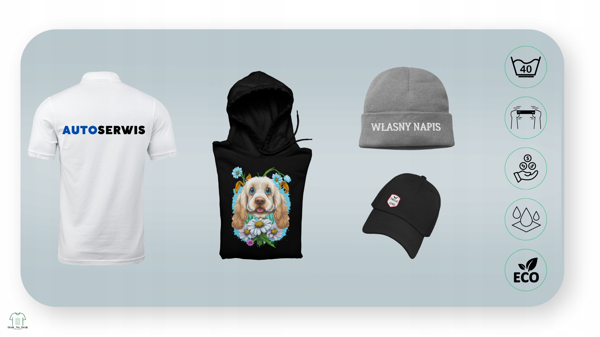 Naprasowanka Logo Termo Naklejka na Ubrania Nadruk DTF 5CM TRWAŁE Kolekcja Naklejki na Ubrania Naprasowanki