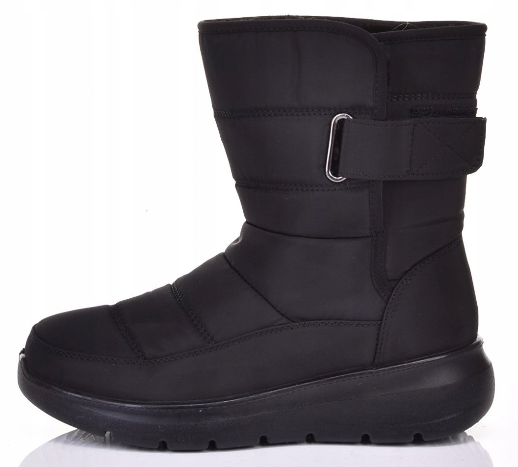 BARDZO CIEPŁE ŚNIEGOWCE DAMSKIE BUTY ZIMOWE Z FUTERKIEM WSUWANE NA RZEP Długość wkładki 24.5 cm