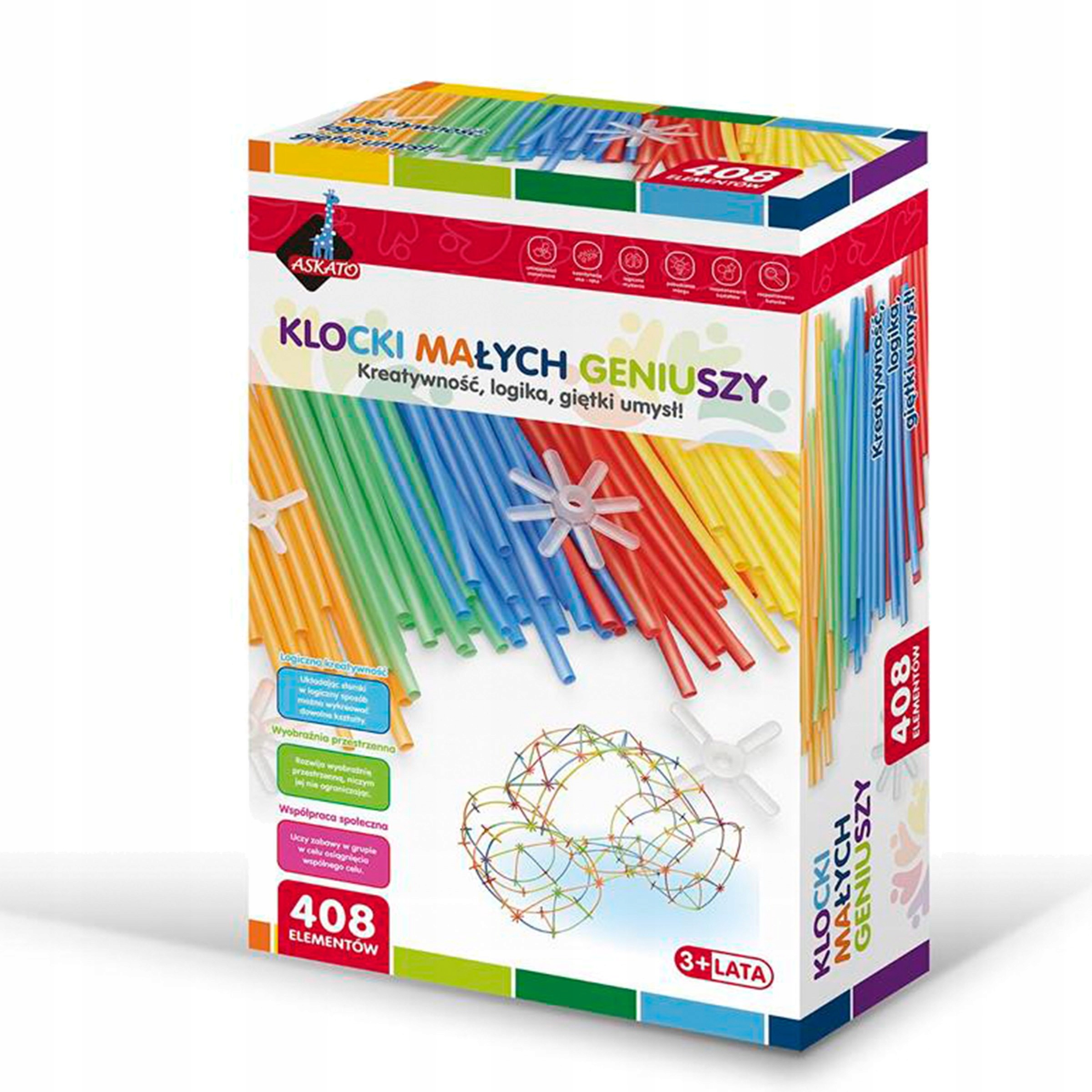 

Klocki Patyczki Słomki 408 el. w pudełku 112497