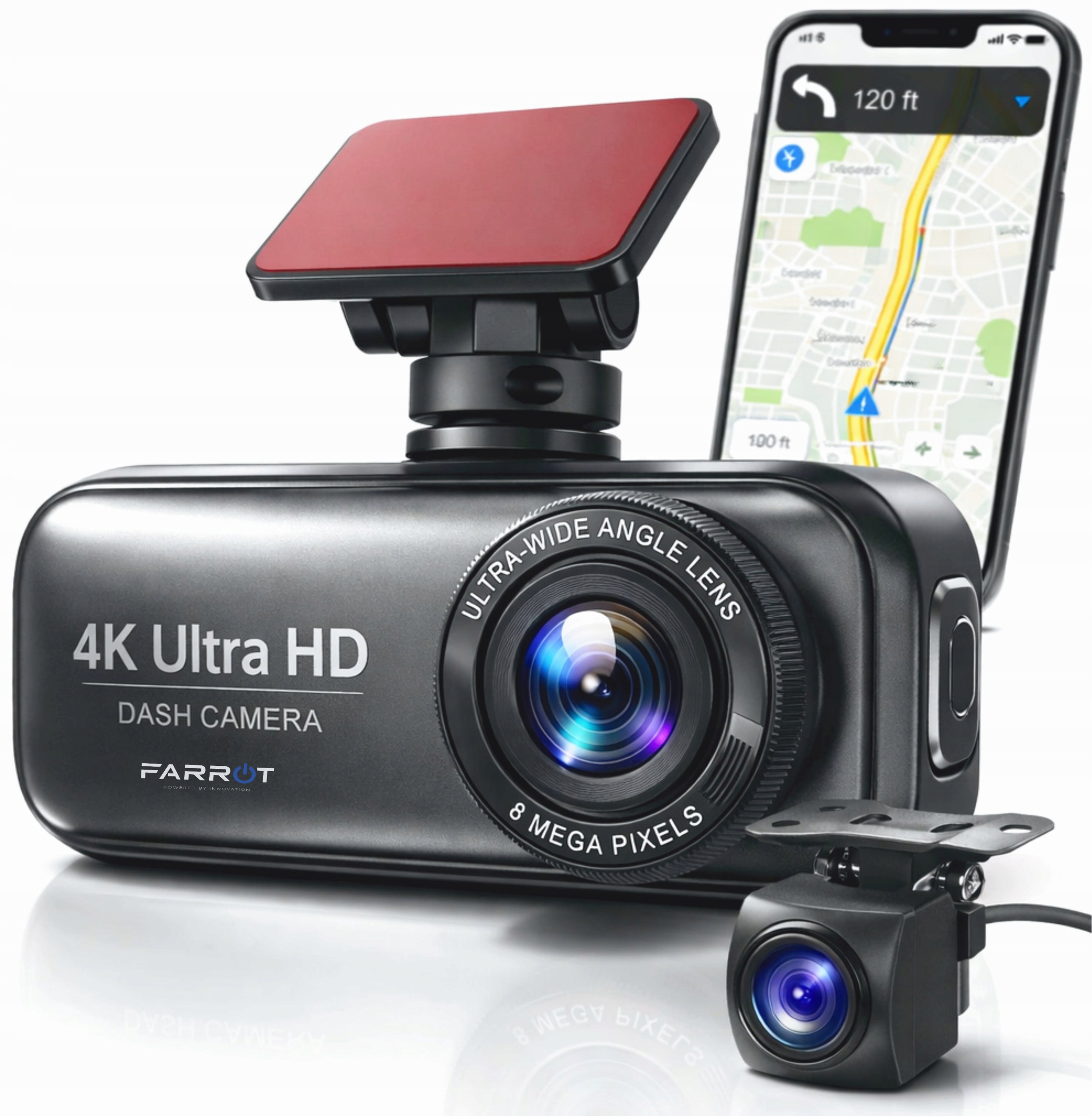 4K WiFi Gps videorekordér Predná strana Hdr Kamera Auto Rekordér A26V