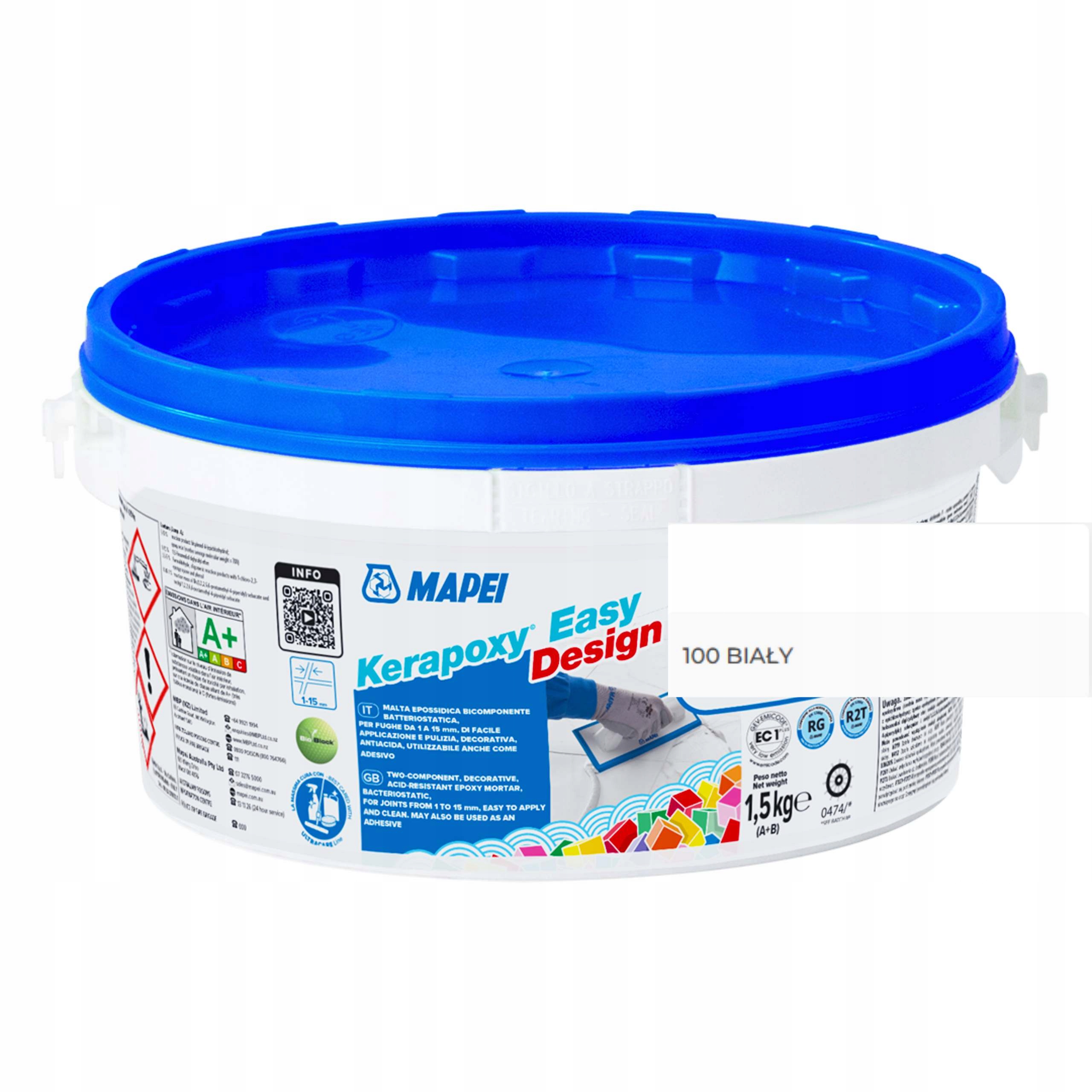 Mapei Epoxidová fuga Kerapoxy Easy Design 1,5 kg Kyselinovzdorná bílá 100