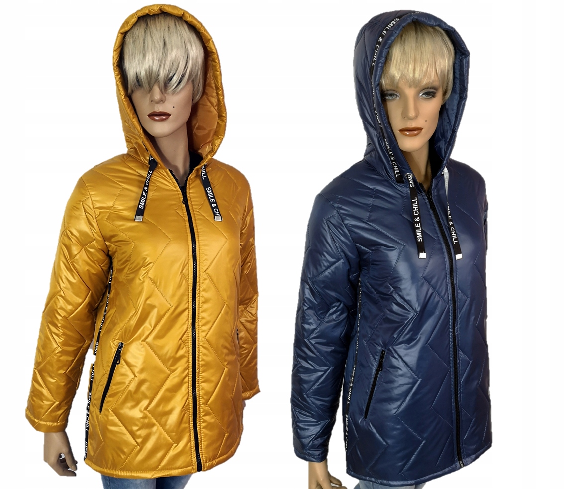 LEKKA KURTKA PIKOWANA WIOSENNA TAŚMA M 38 Wzór dominujący jodełka