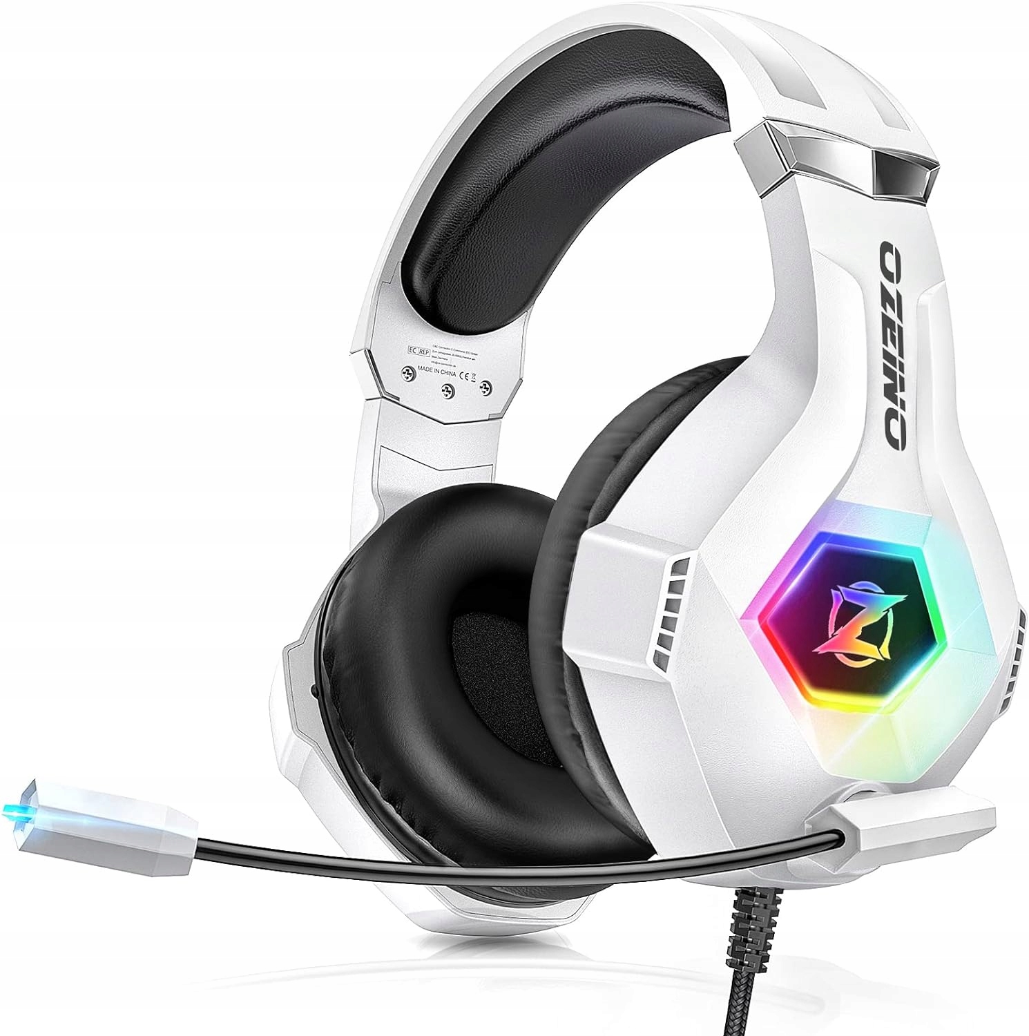 Słuchawki gamingowe OZEINO ZW1 RGB białe 33E201