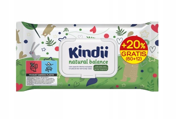Kindii CHUSTECZKI NAWILŻANE NATURAL BALANCE 10PAK EAN (GTIN) 05900095029090