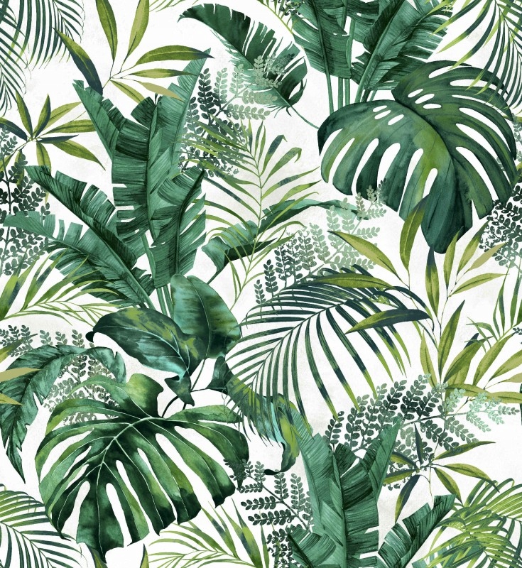 

Tkanina Welur Velvet liść monstera bananowiec 150