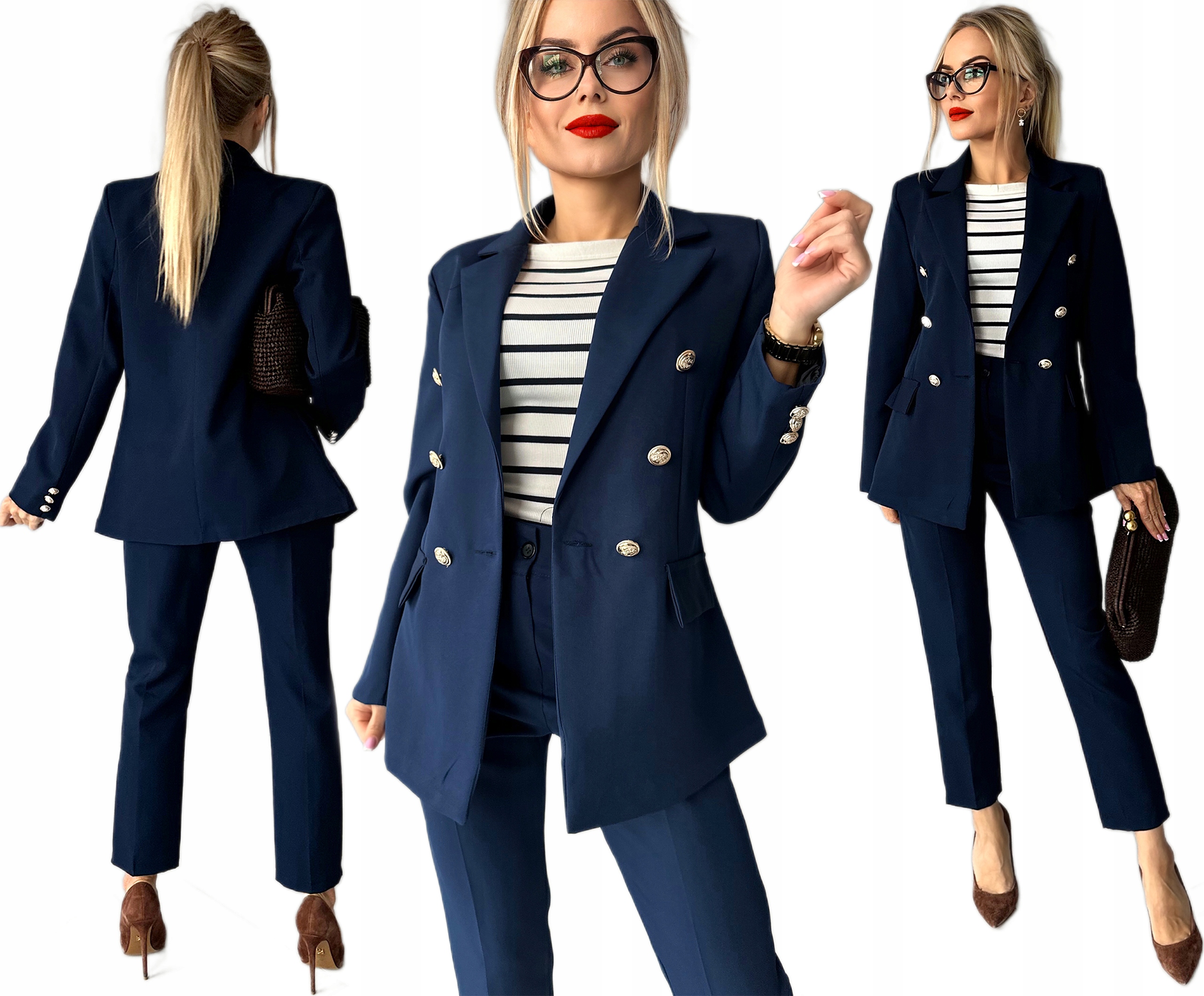 Elegantní dámský oblek Komplet sako doutníkové kalhoty 42 Aliana