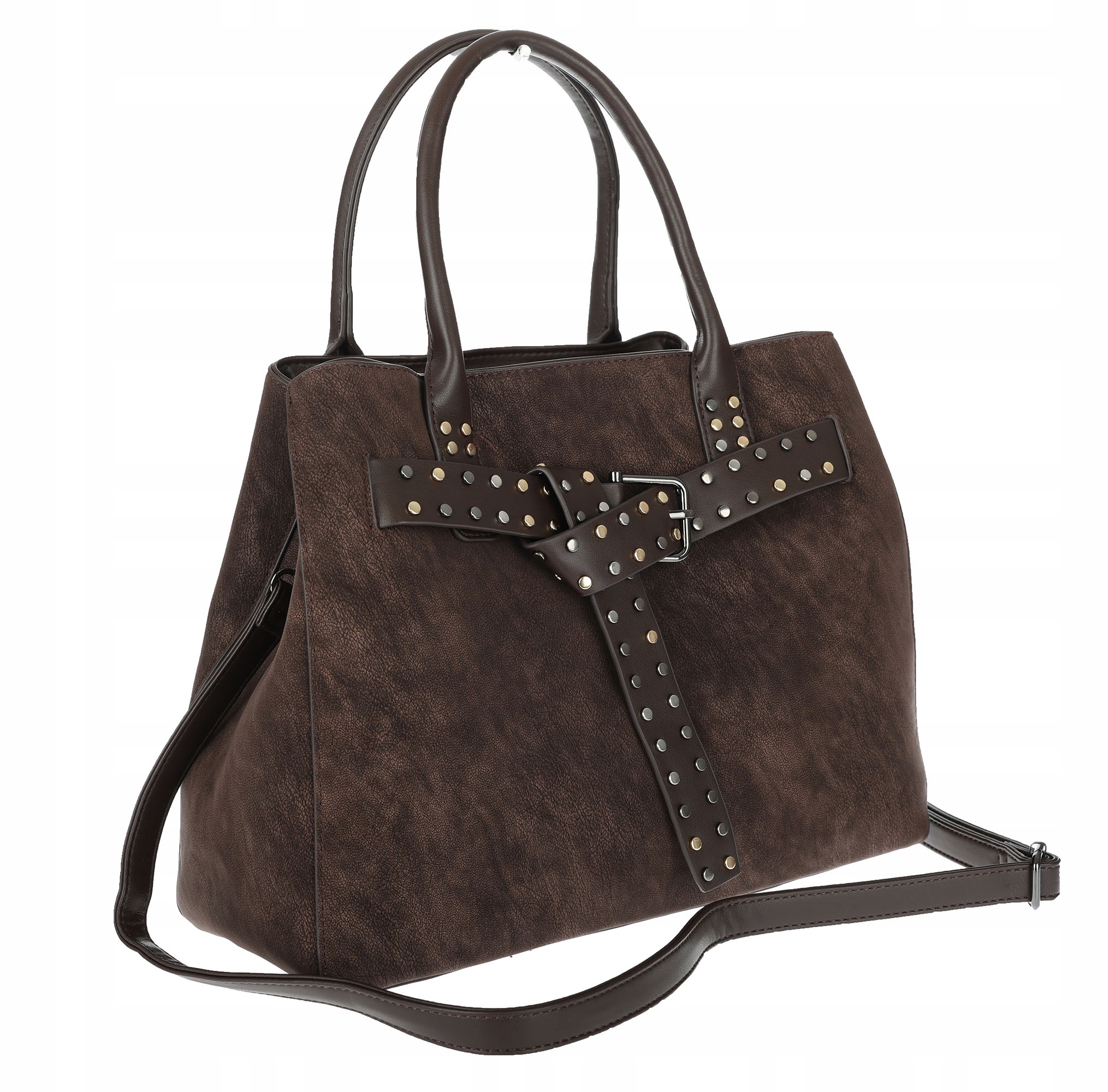 Dámská shopper kabelka kufřík elegantní taška do práce MC812 Čokoládová