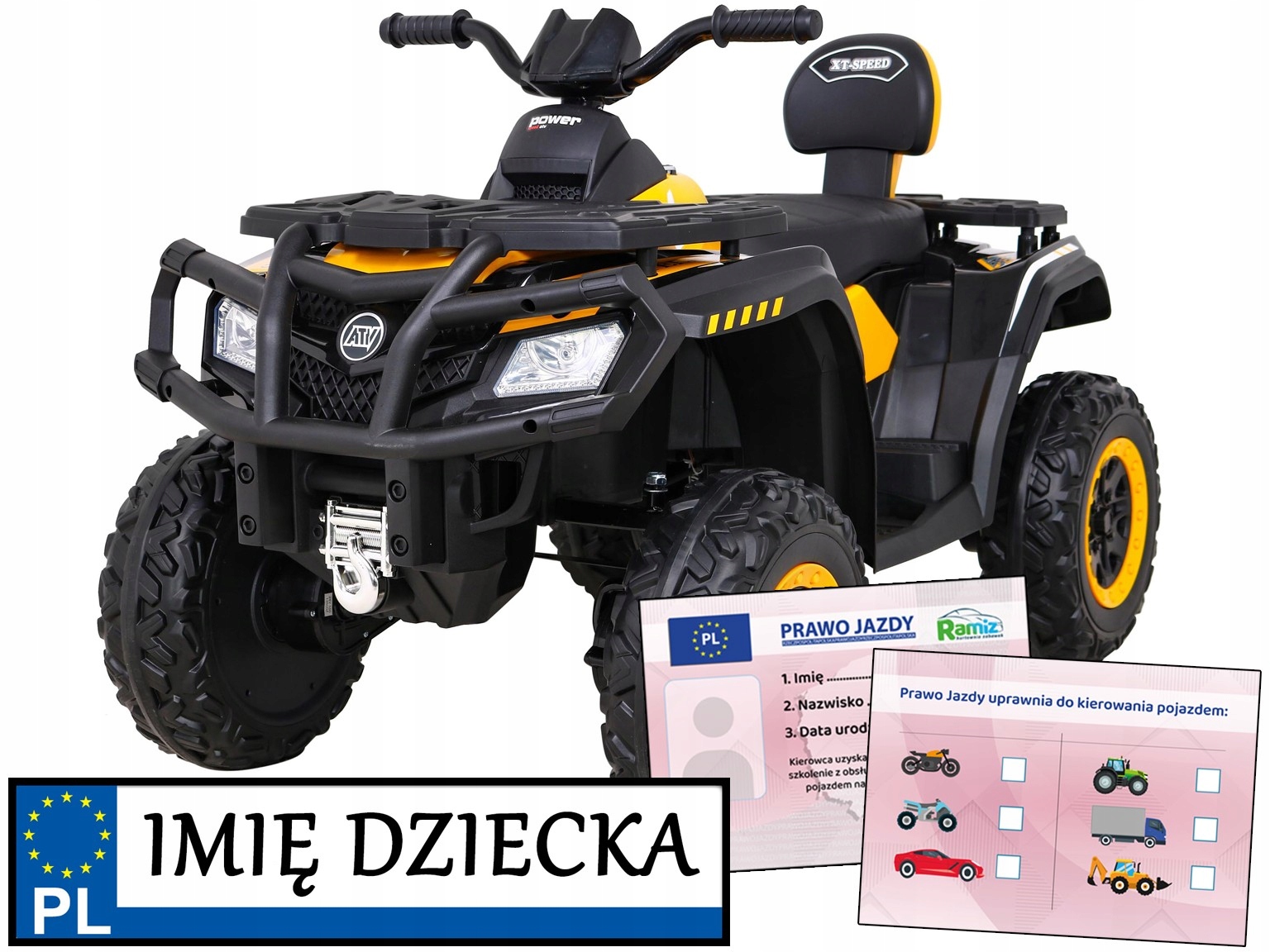 Duży Quad na akumulator XT-Speed z napędem 4x4 piankowe koła Wolny Start