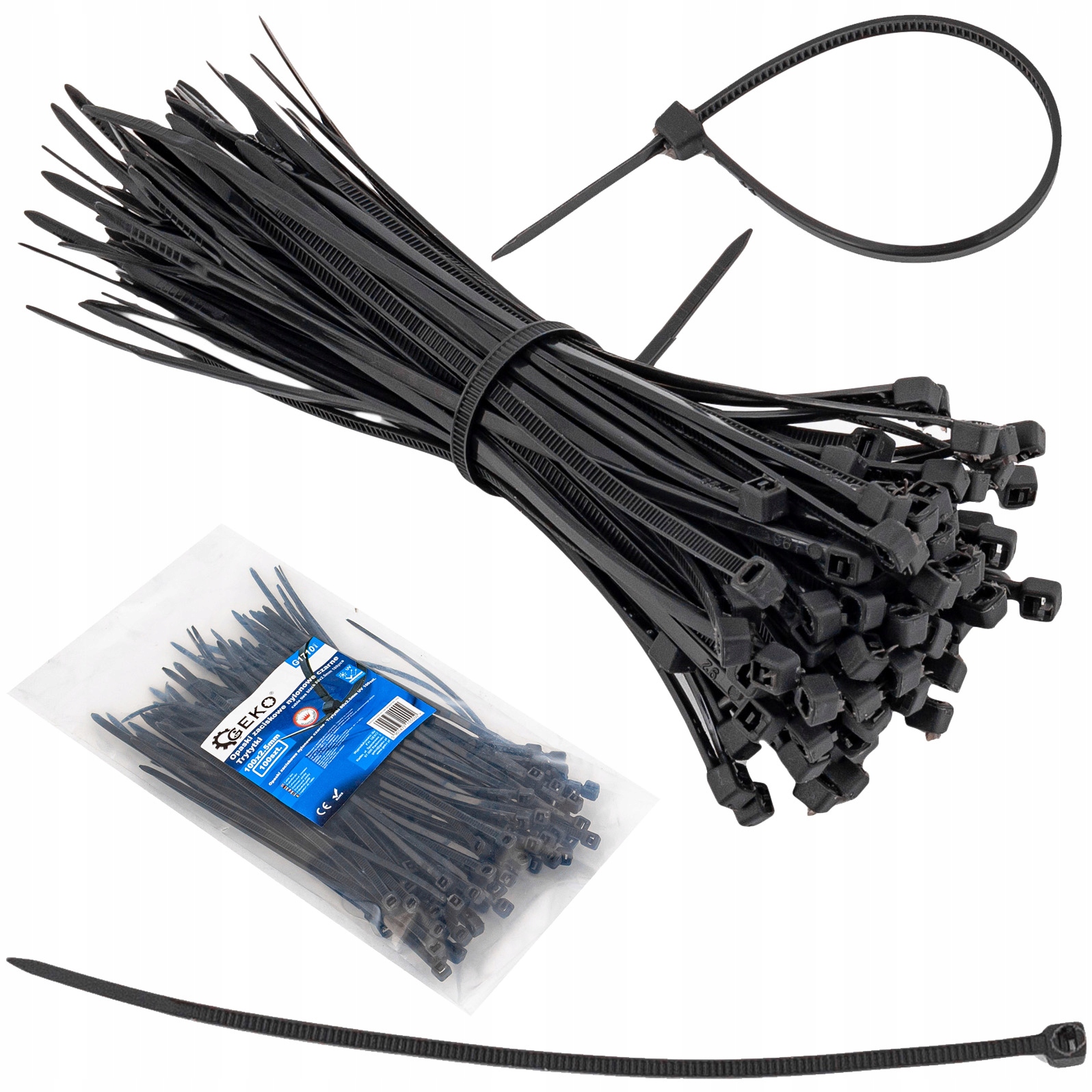 Trytka Opaski Zaciskowe Kablowe Trytki Czarne Mocne 100x2.5mm 100EL