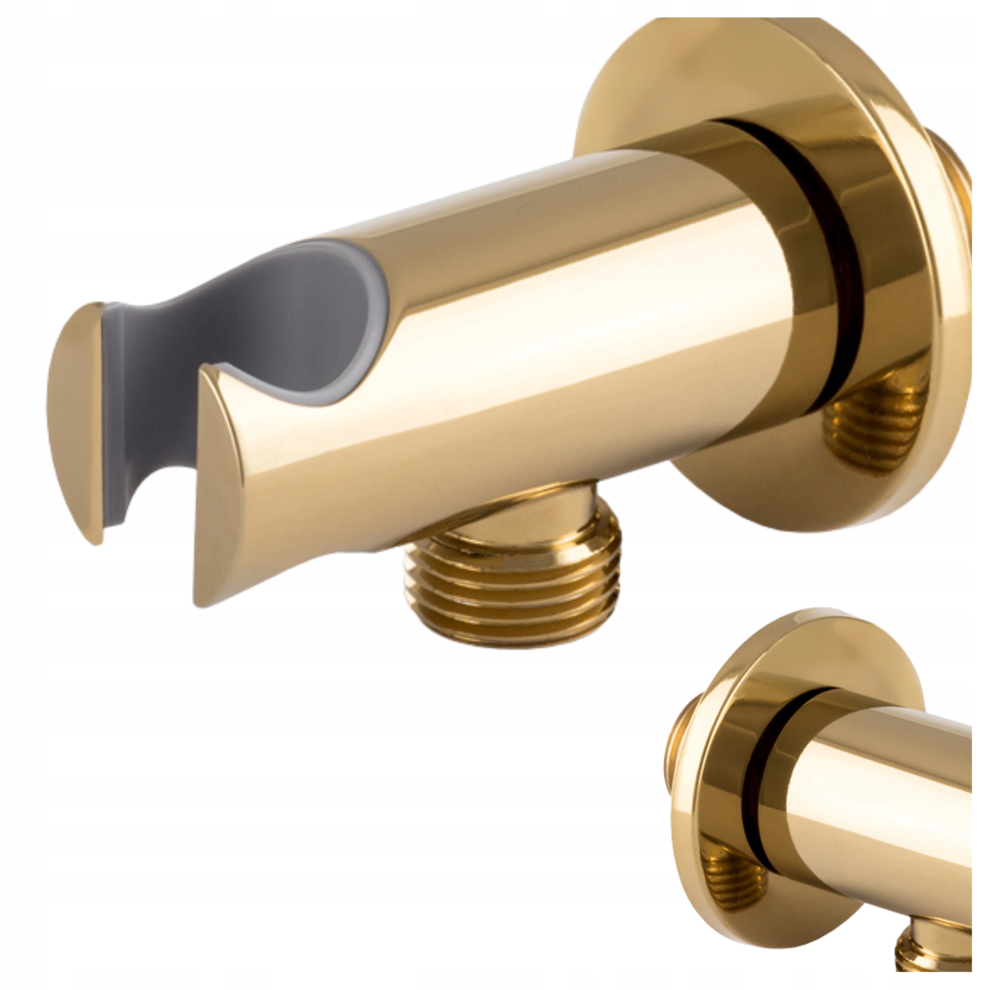 Úhlová přípojka Mosasidz Držák na sprchovou hlavici kulatý zlatý