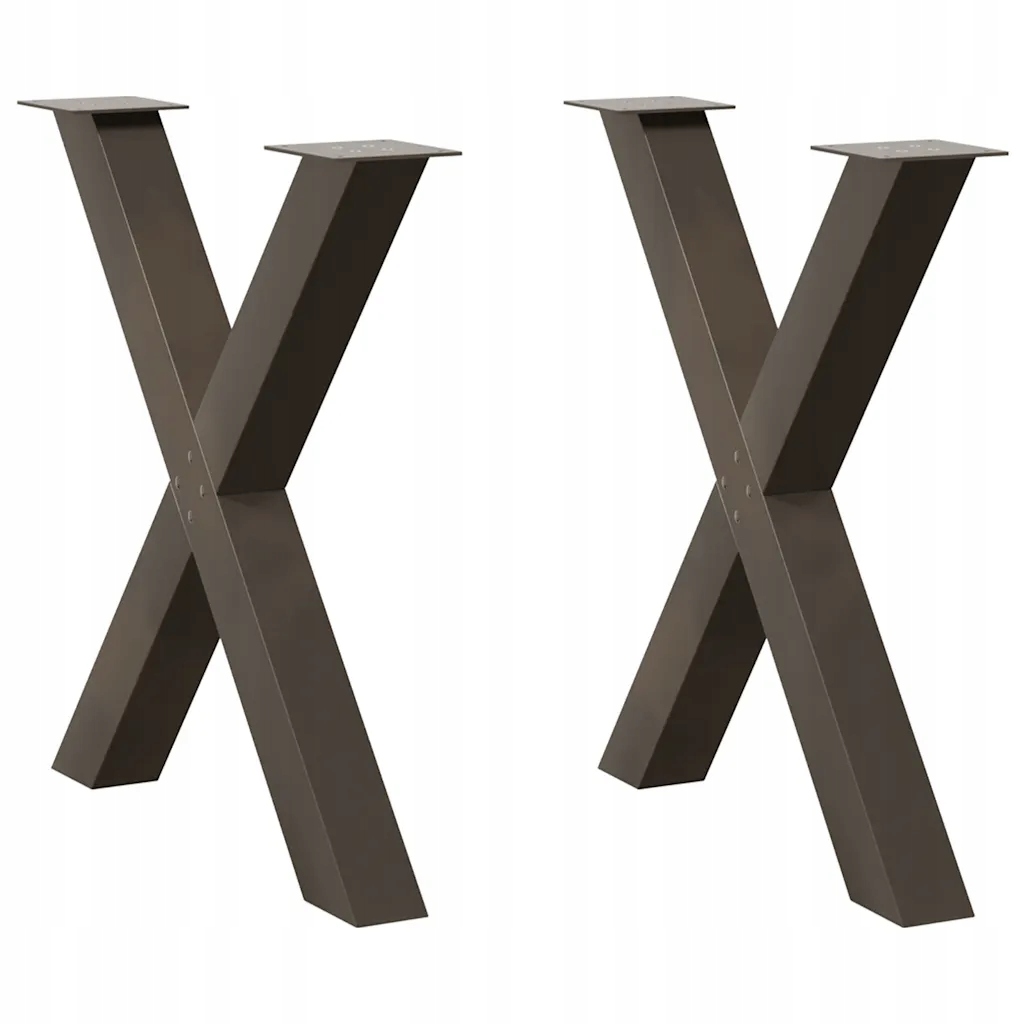 vidaXL Nohy k jídelnímu stolu ve tvaru X, 2 ks, přírodní ocel, 70 x (72-73)