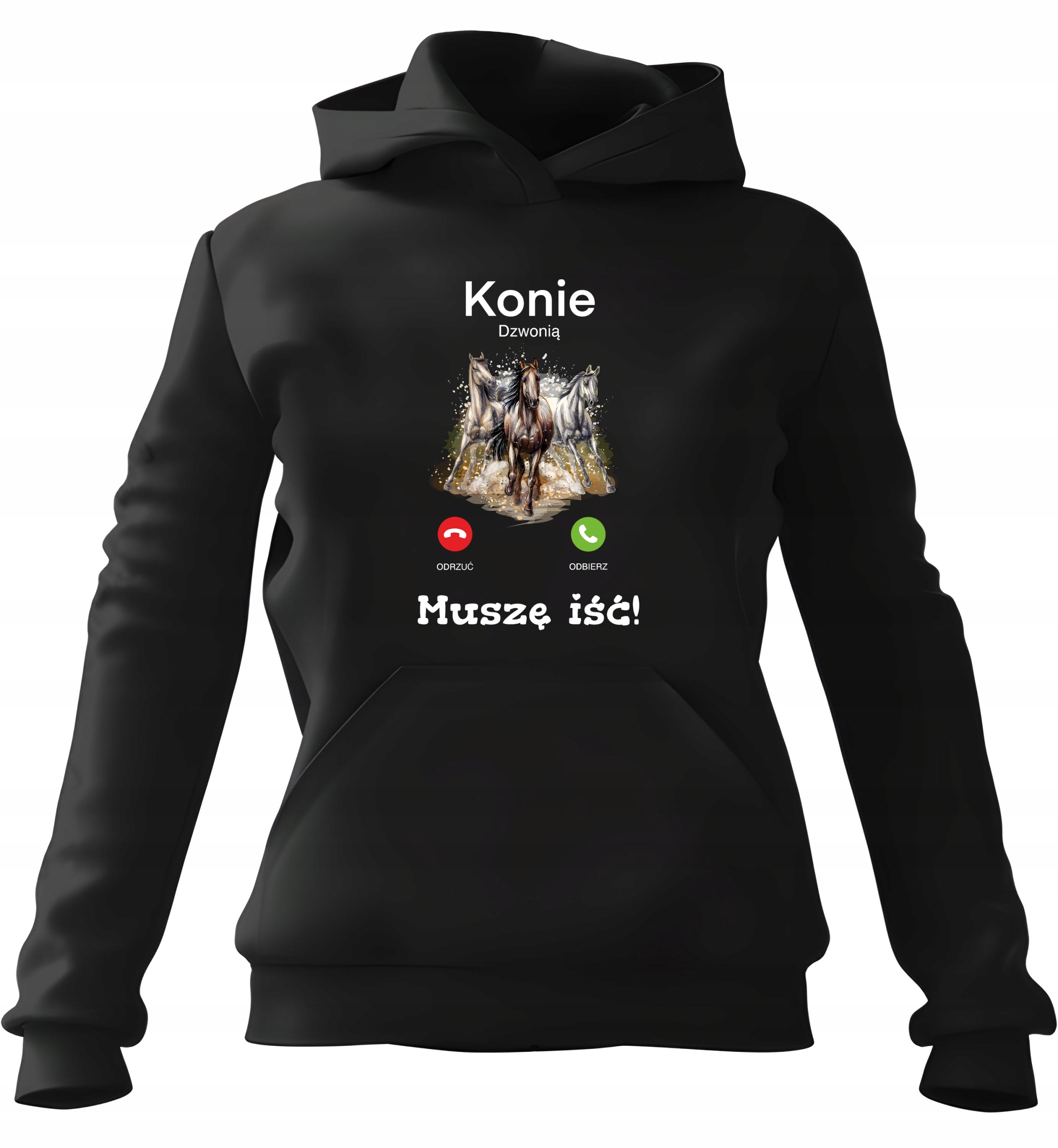 pánská mikina s kapucí Koně Zvoní Černá Xs Pro něj Chlapa Manžela Chlapa