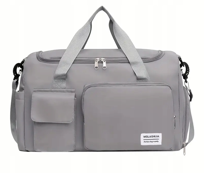 TORBA DAMSKA SZARA PODRÓŻNA SPORTOWA TURYSTYCZNA BAGAŻ NA WYCIECZKĘ